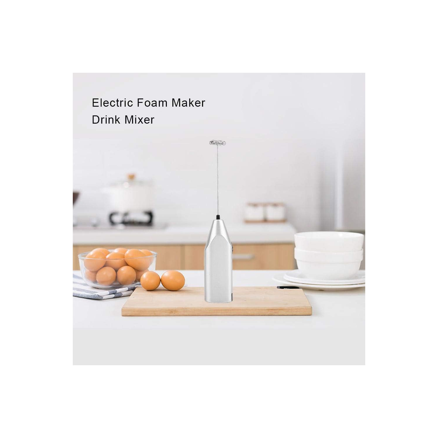 Mousseur à lait électrique, mini mélangeur à boisson électrique portatif en acier inoxydable et presse-lait parfait pour matcha, Cappuccino, frappé,