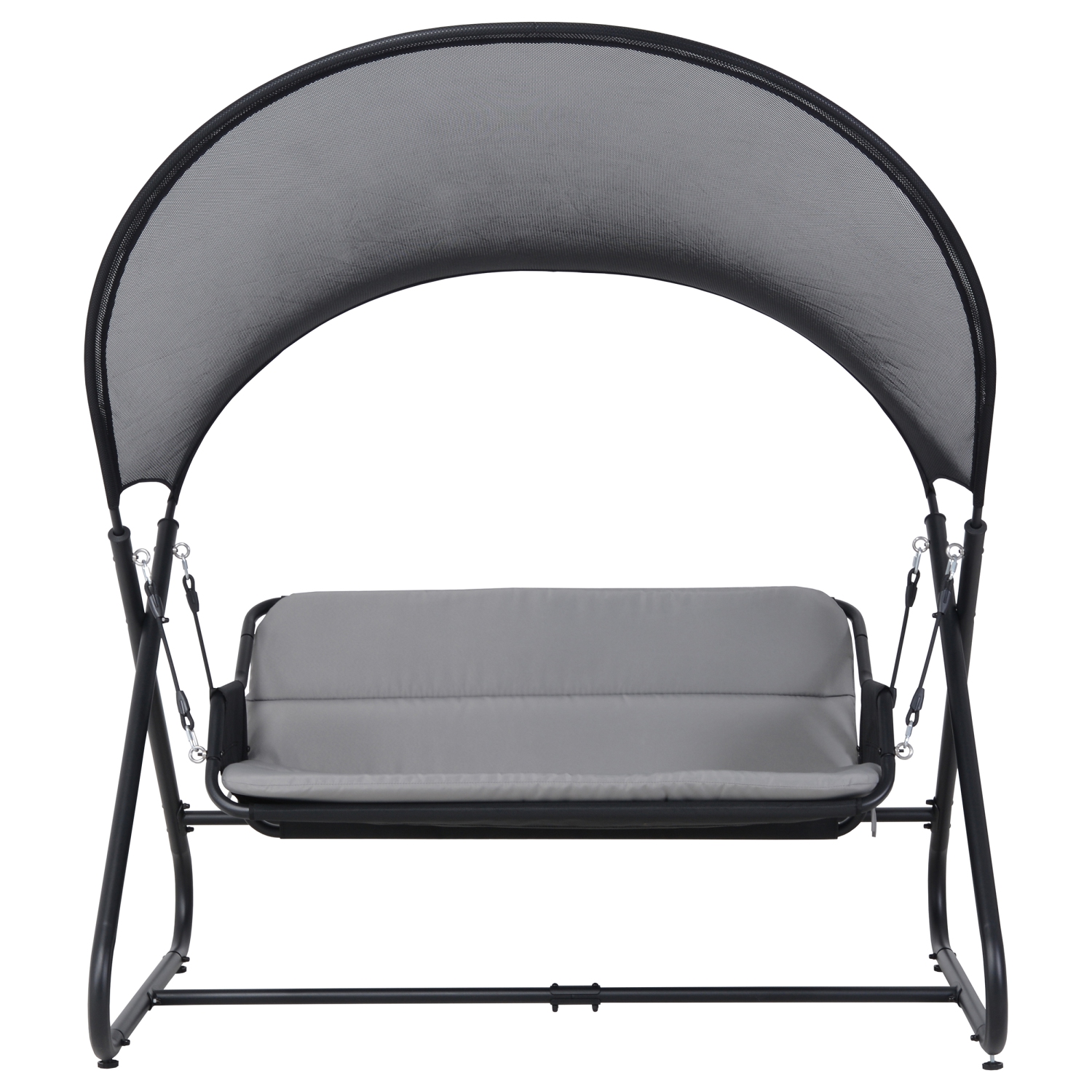 Deko Living Outdoor 3 Seat Cushioned Swing Chair with Textilene Fabric and Canopy