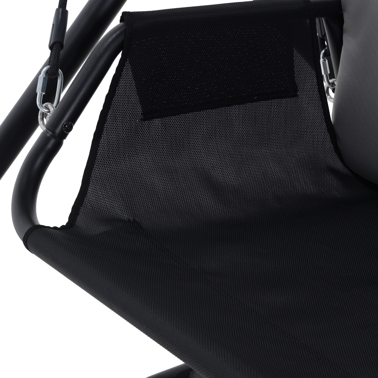 Deko Living Outdoor 3 Seat Cushioned Swing Chair with Textilene Fabric and Canopy