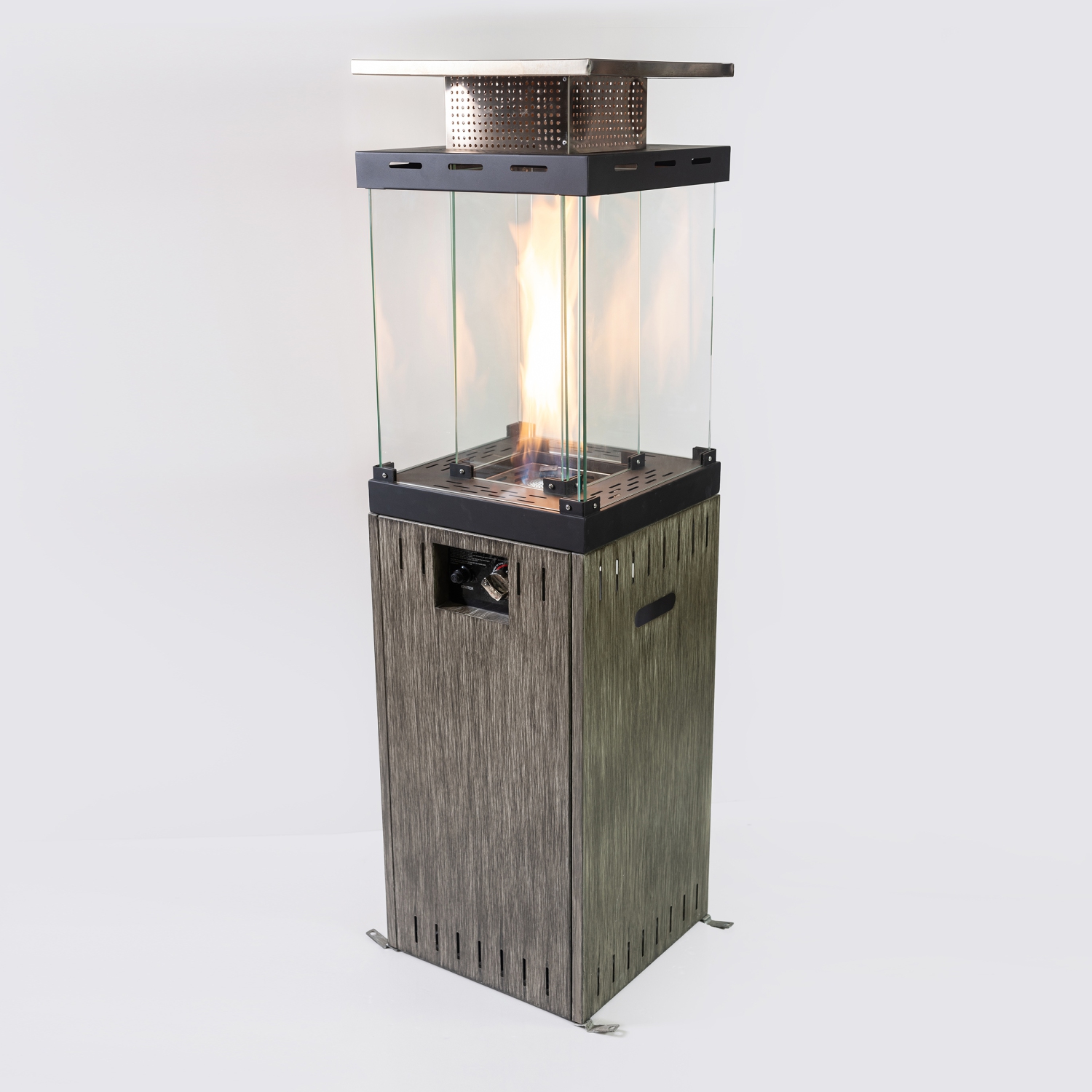 Outdoor Gray 12,500 BTU Propane Patio Column Heater