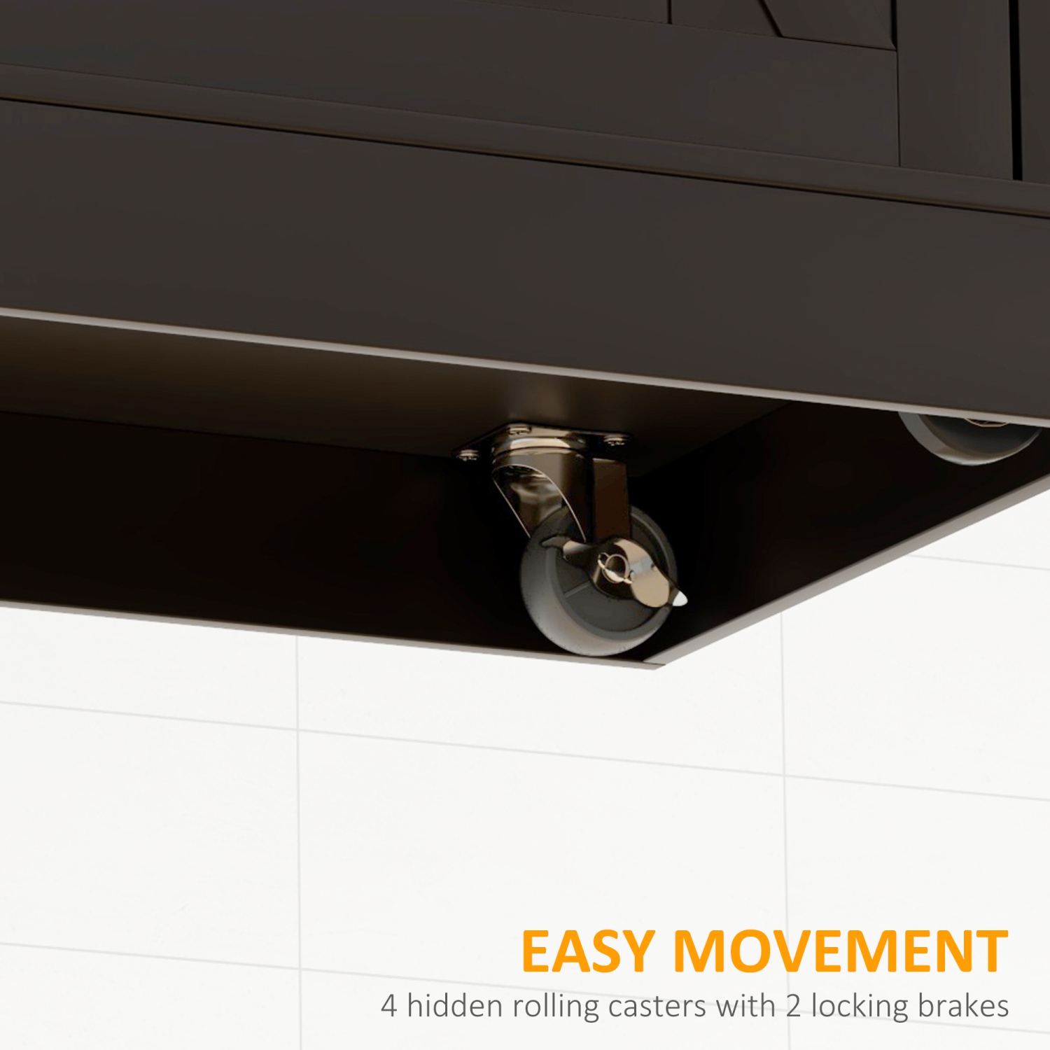 HOMCOM Rolling Kitchen Island with Drop Leaf Wood Breakfast Bar, Farmhouse Kitchen Cart with 2 Drawers, Adjustable Shelves for Dining Room