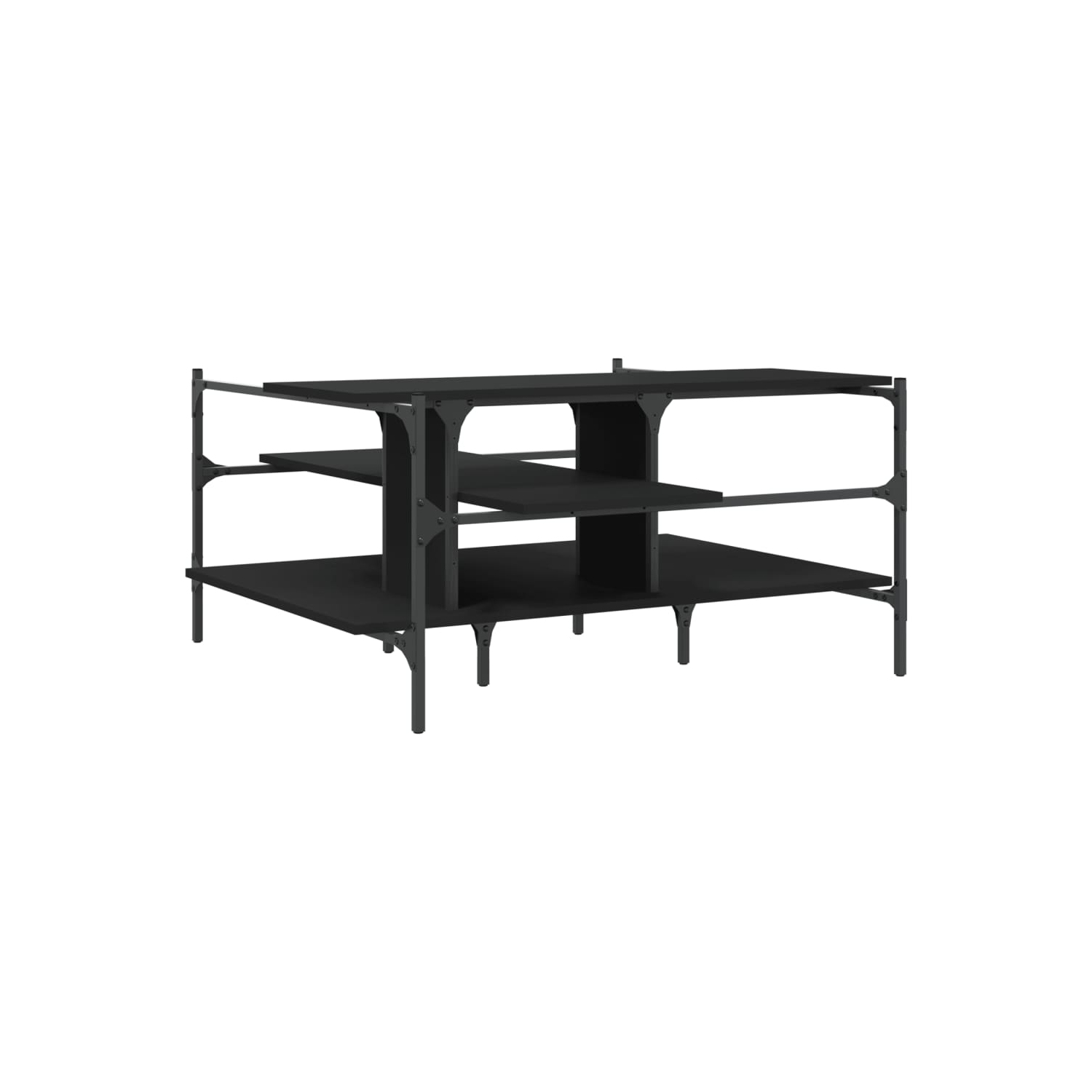 vidaXL Coffee Table Black 100x100x48.5 cm Engineered&nbsp;Wood