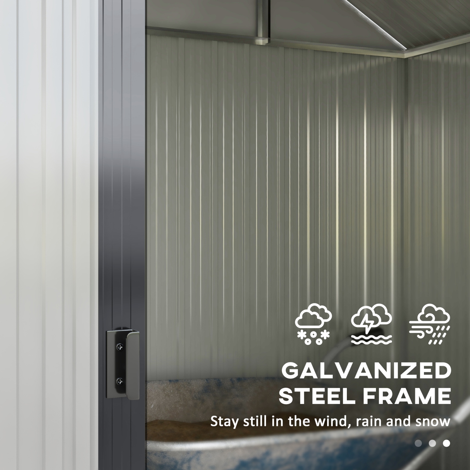 Remise de jardin galvanisée Outsunny de 8 x 4 pi avec tablettes ajustables et trousse de base, remise en métal d'extérieur avec portes coulissantes