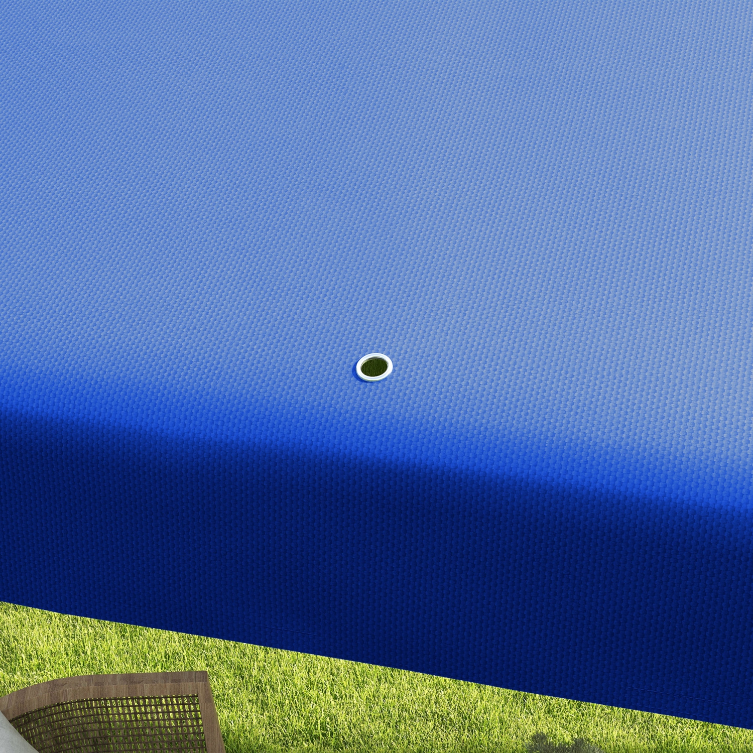 Abri de jardin portatif Outsunny, tente de fête, 9 x 9 pi, pour les mariages, pare-soleil d'extérieur avec pattes habillées, bleu