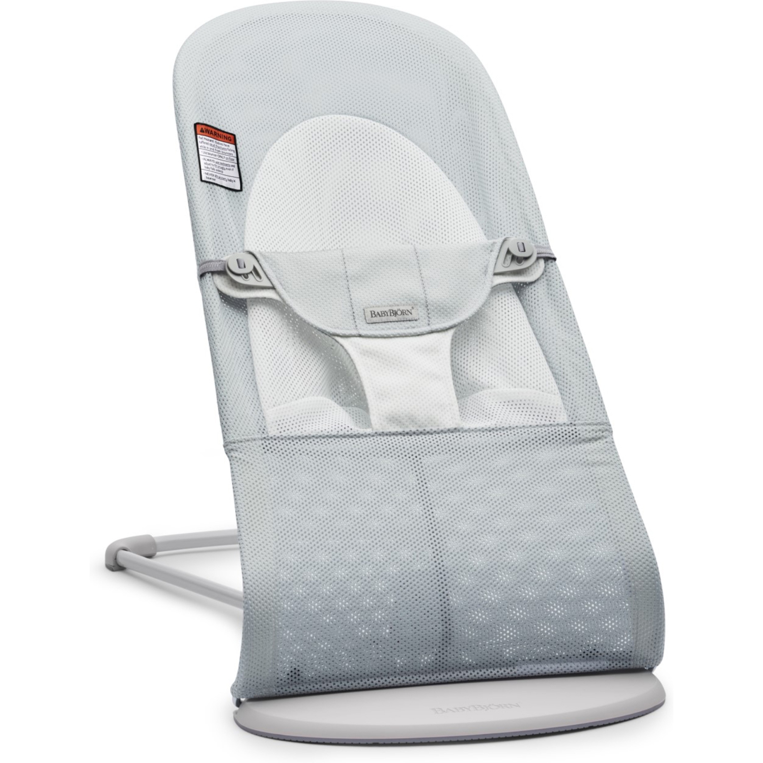 BabyBjorn Bouncer Balance Soft - Mesh, Silver/White on Grey Frame