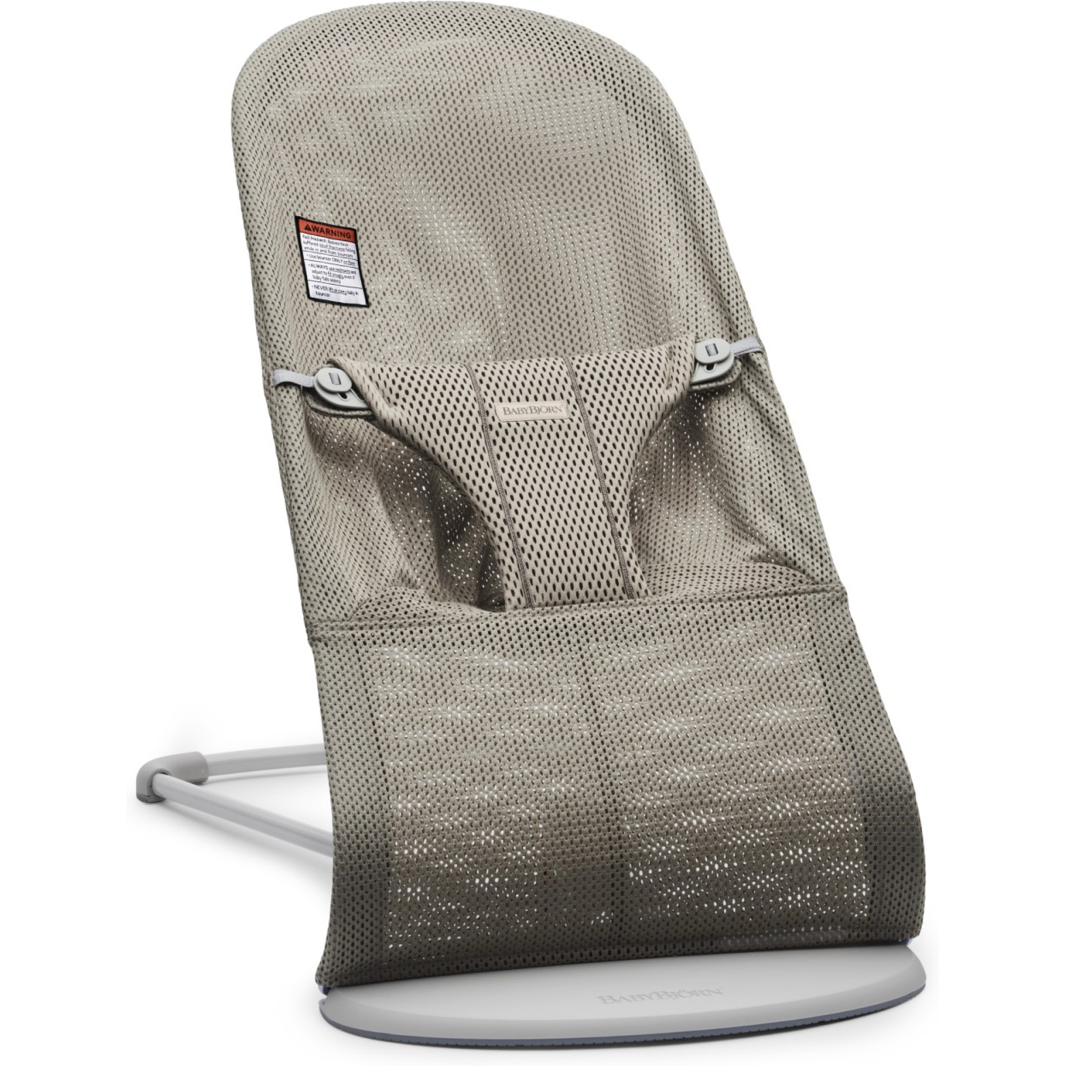 BabyBjorn Bouncer Bliss - 3D Mesh, Grey/Beige on Light Grey Frame