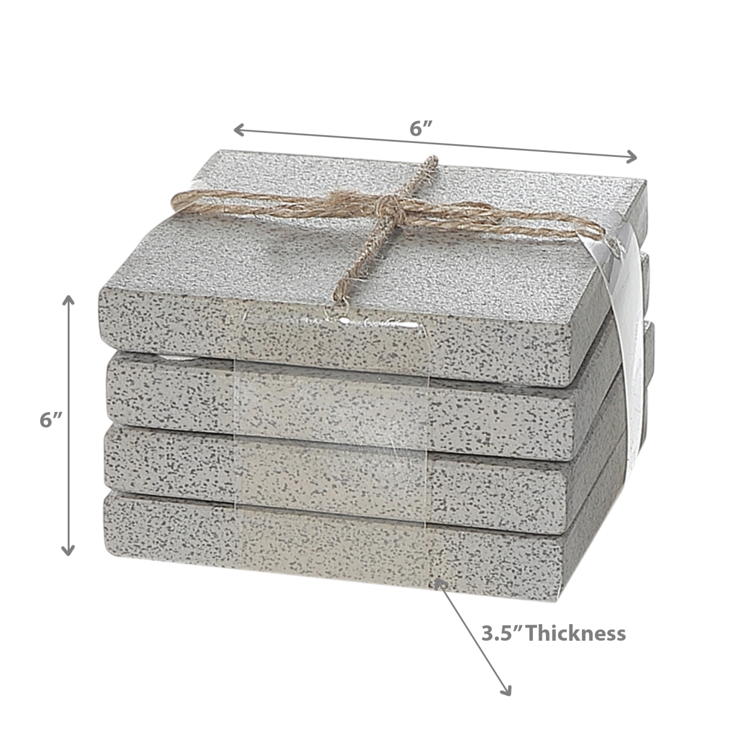 Maison Concepts 4PC Terrazzo Stone Square Coaster 4X4