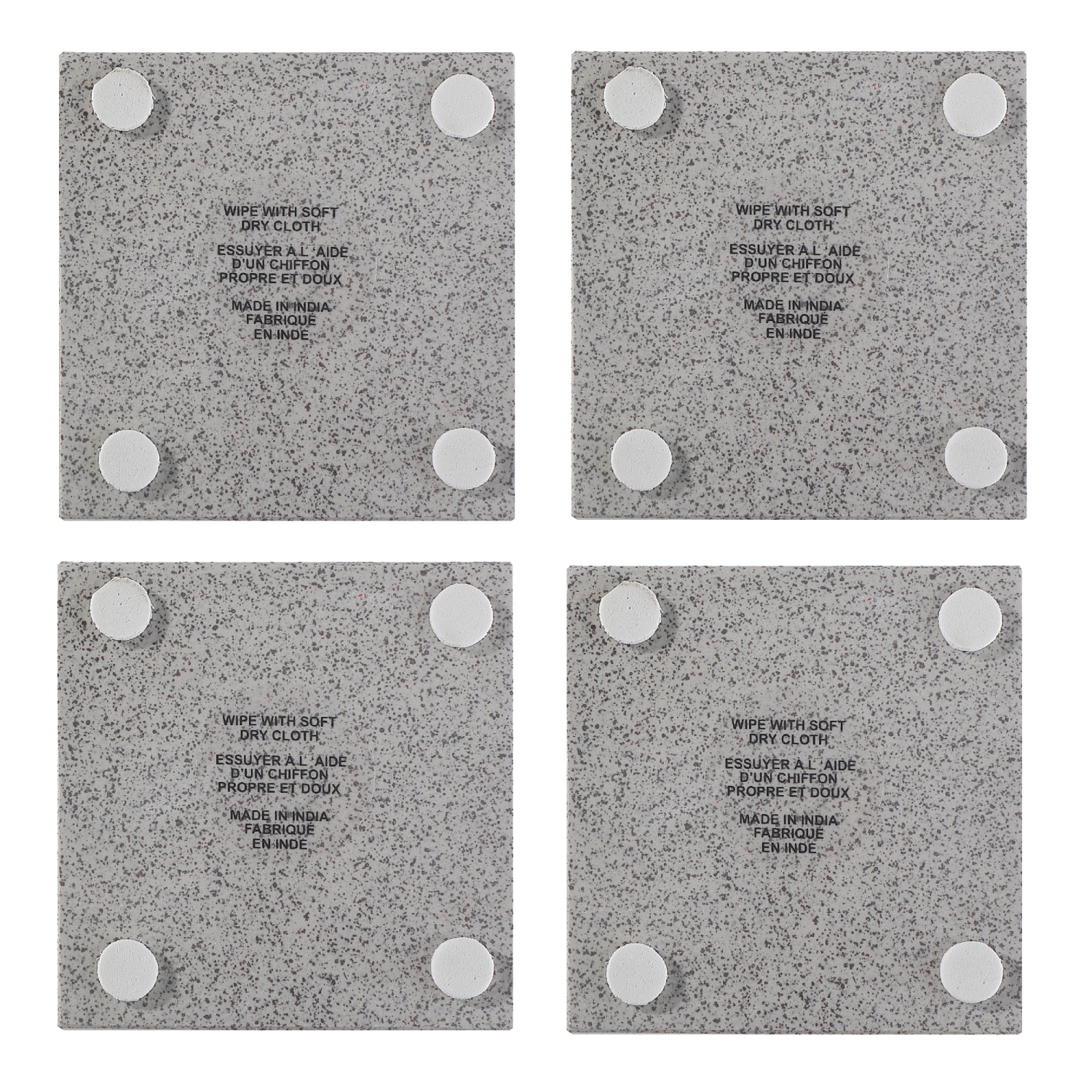 Maison Concepts 4PC Terrazzo Stone Square Coaster 4X4