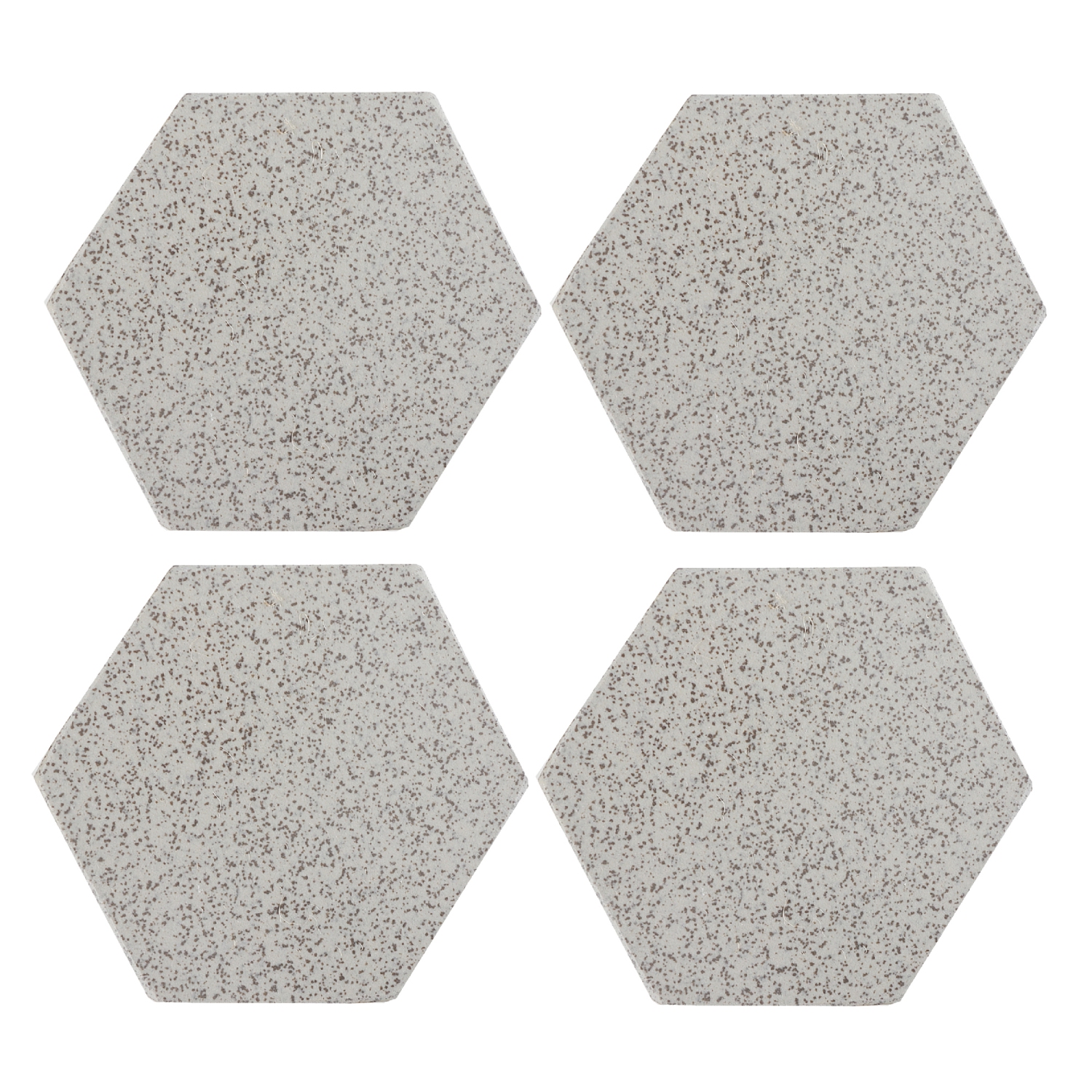 Sous-verre hexagonal en pierre 4PC Terrazzo de Maison concepts - 4 x 4