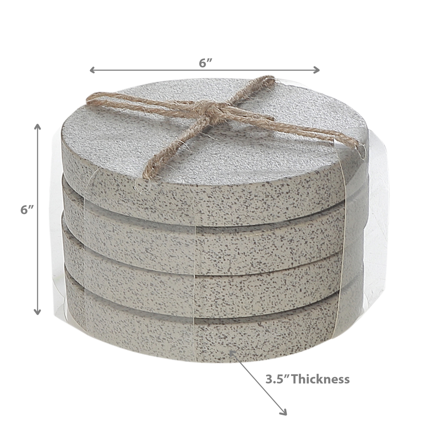 Maison Concepts 4PC Terrazzo Stone Round Coaster 4X4