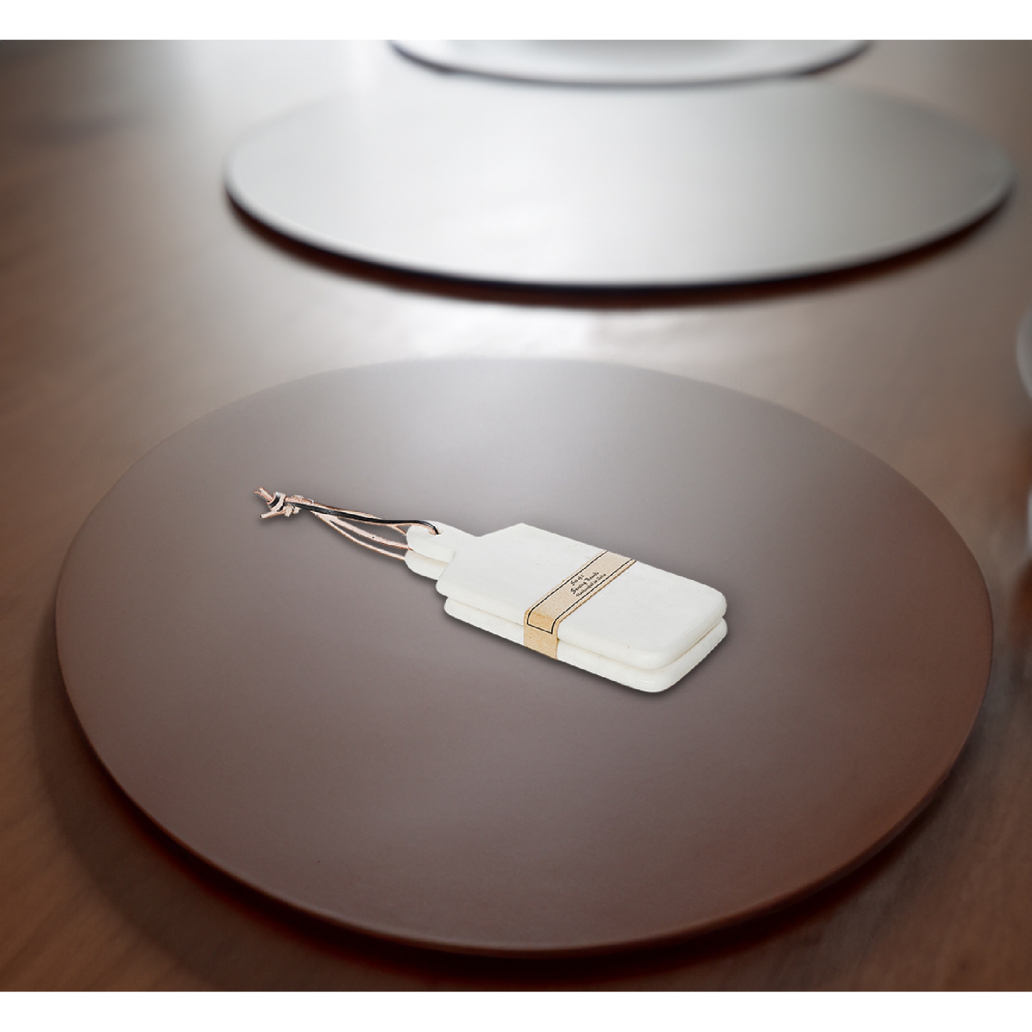 Maison Concepts 2PC Marble Cheese Board White 11X5