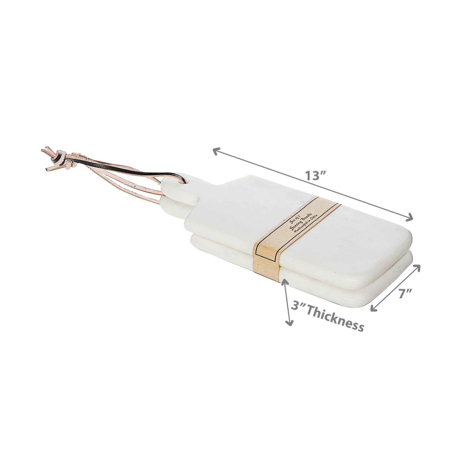 Maison Concepts 2PC Marble Cheese Board White 11X5