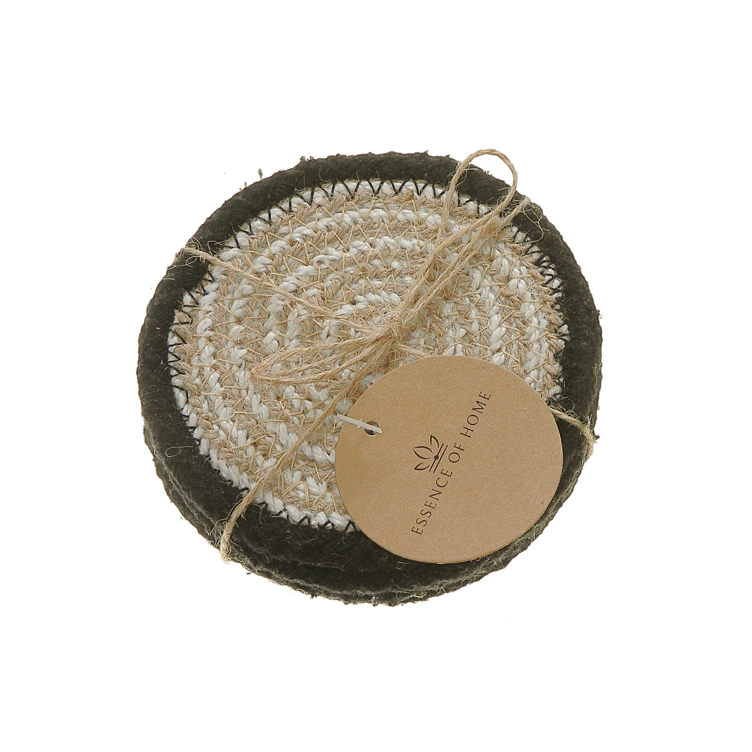 Sous-verres tressés ronds noirs 4 pièces de Maison concepts