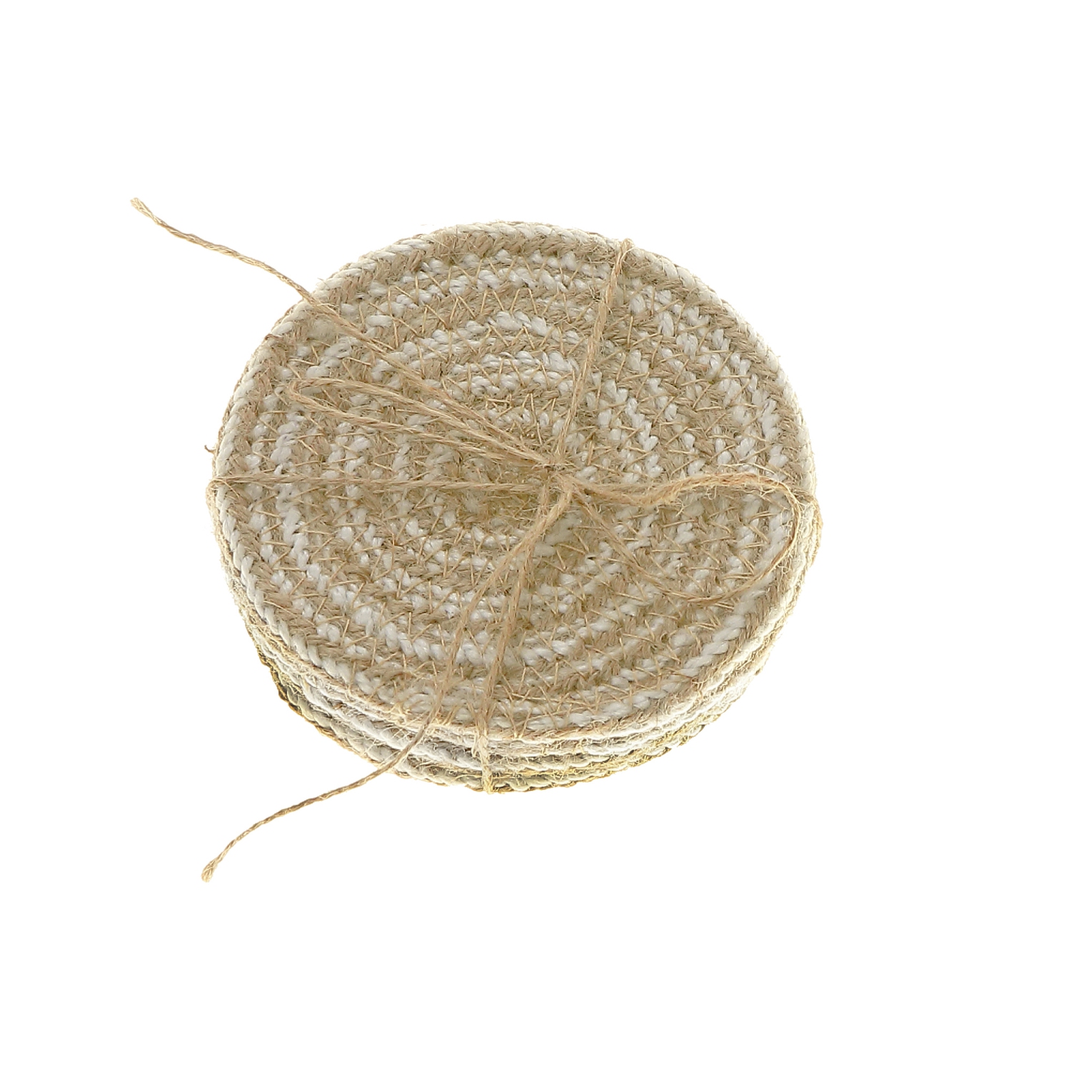 Maison Concepts 4 PC Round Line Braided Coaster