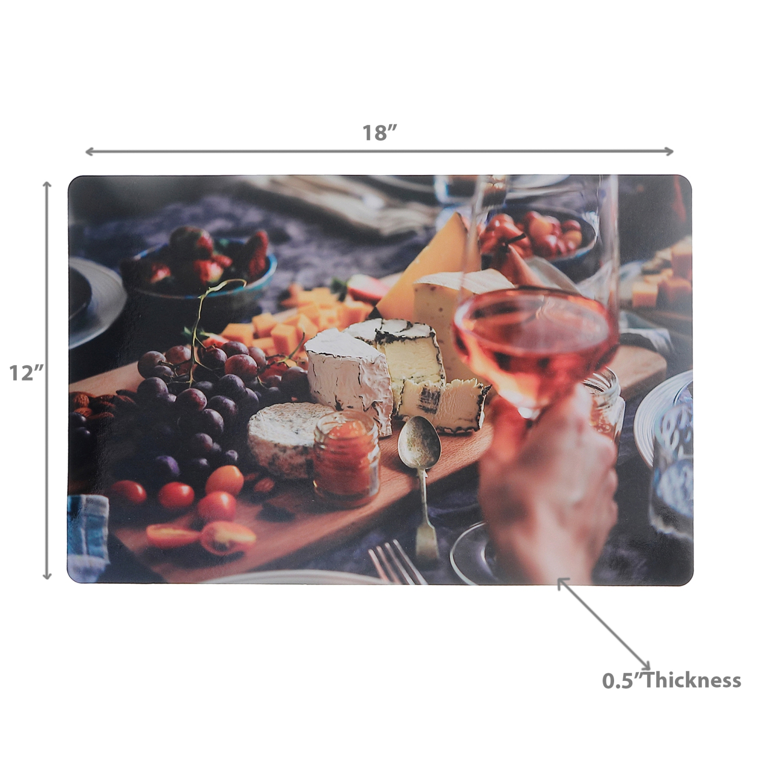 Maison Concepts Plastic Placemat Cheeseboard 12 X 18 - Set of 12