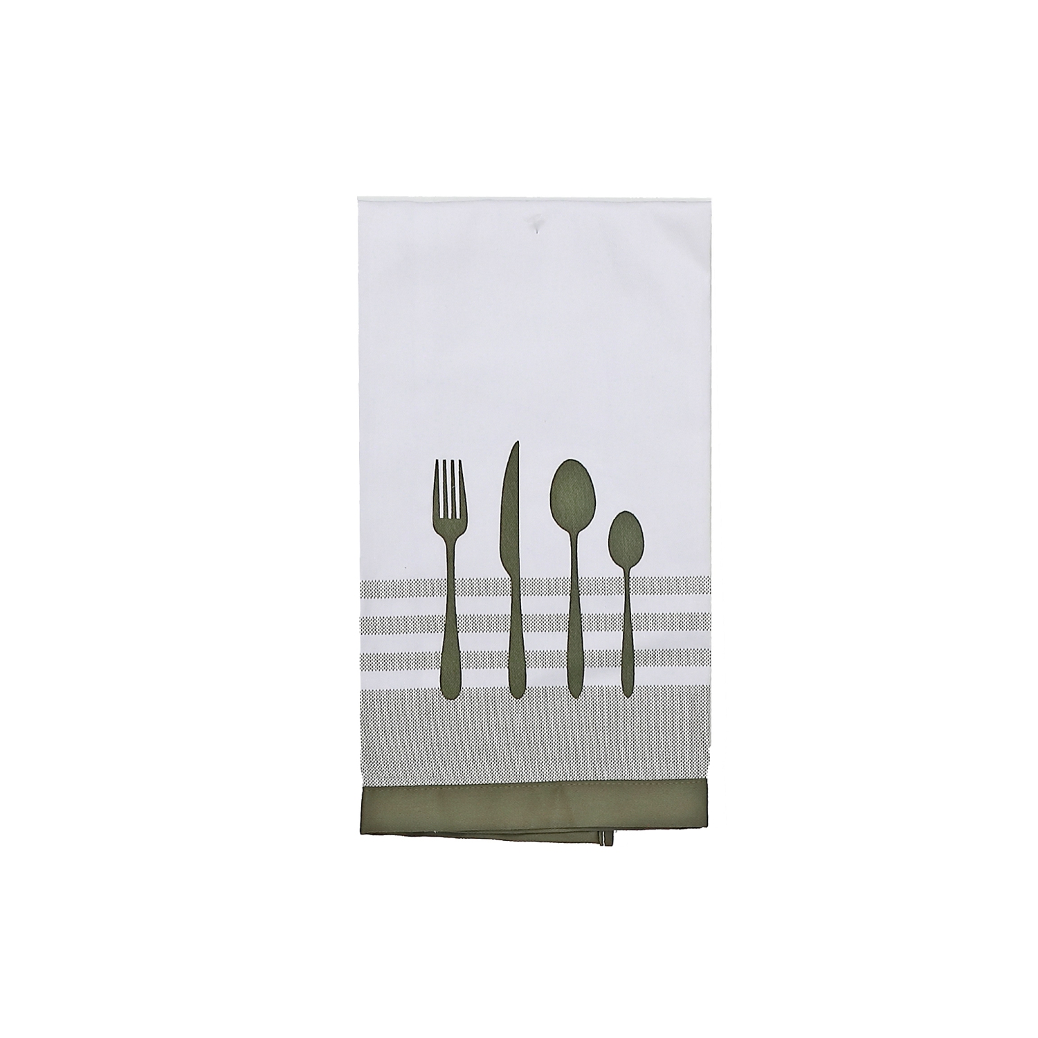 Maison Concepts Utensil Front Stitched Tea Towel Olive Green - Set of 6