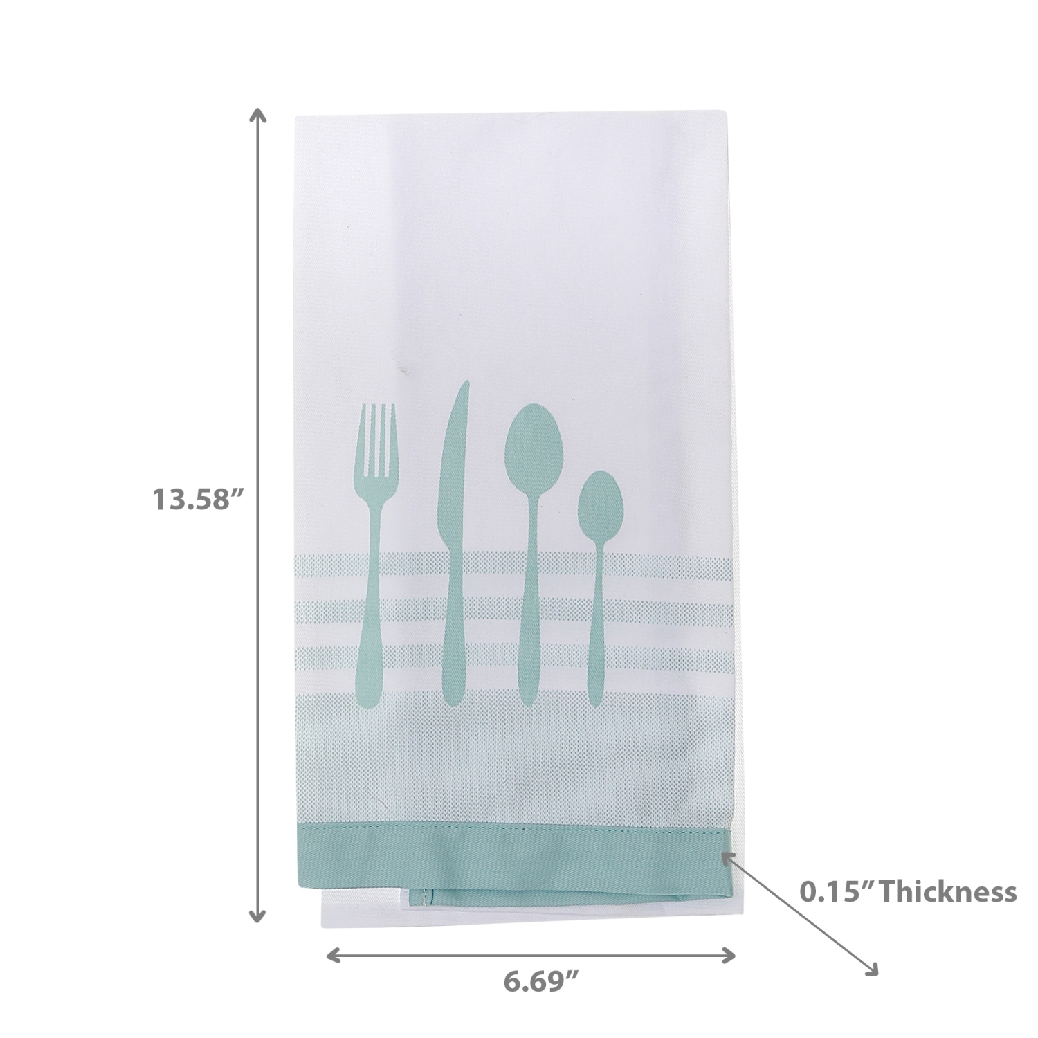 Maison Concepts Utensil Front Stitched Tea Towel Blue - Set of 6