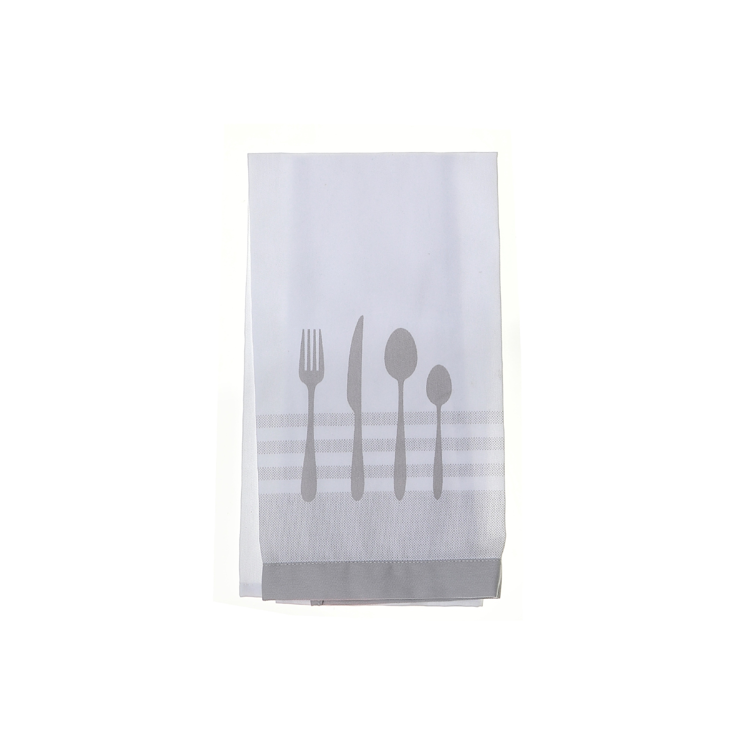 Maison Concepts Utensil Front Stitched Tea Towel Lght Grey - Set of 6