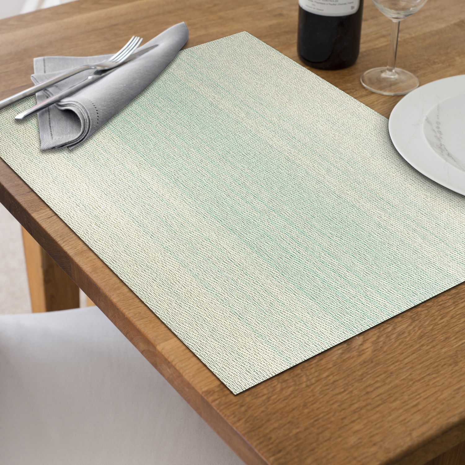 Maison Concepts 4PC Woven Pvc Placemat Sandy Light Blue 12 X 18 - Set of 3