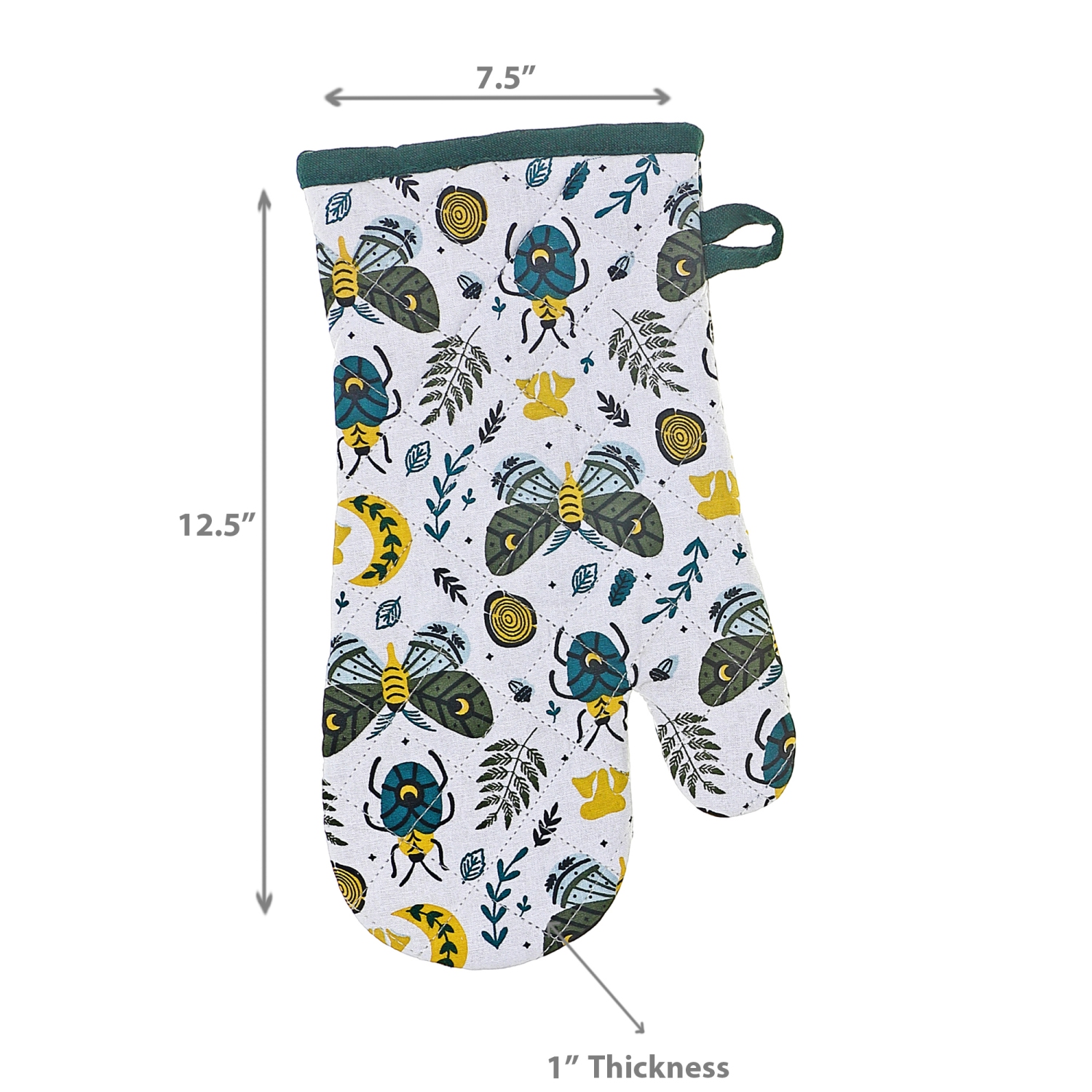 Mitaine de four en coton Butterfly & Beetle de Maison concepts - Ensemble de 2