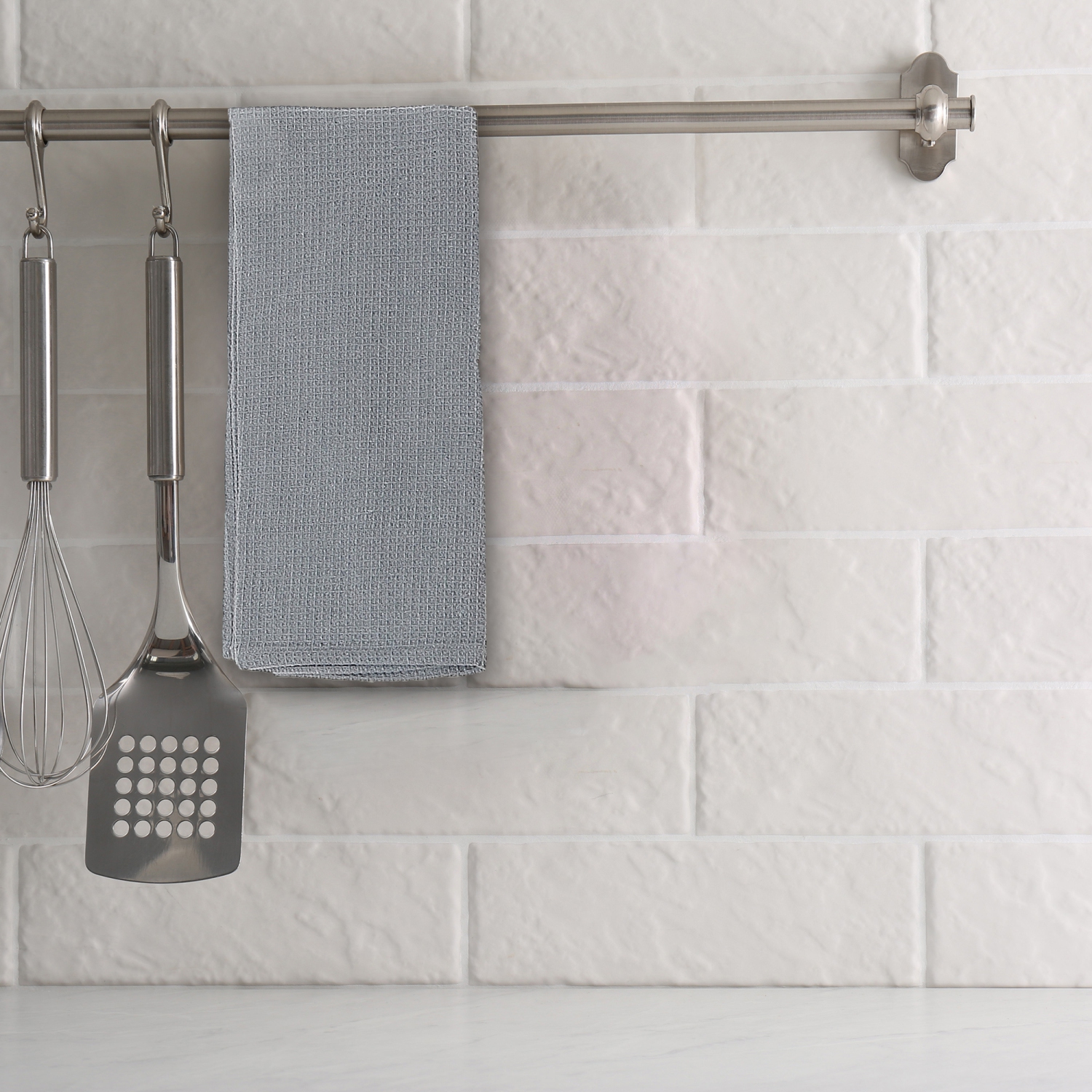 Maison Concepts Kitchen Towel Set Of 3 PCs Block Print Waffle Drizzle