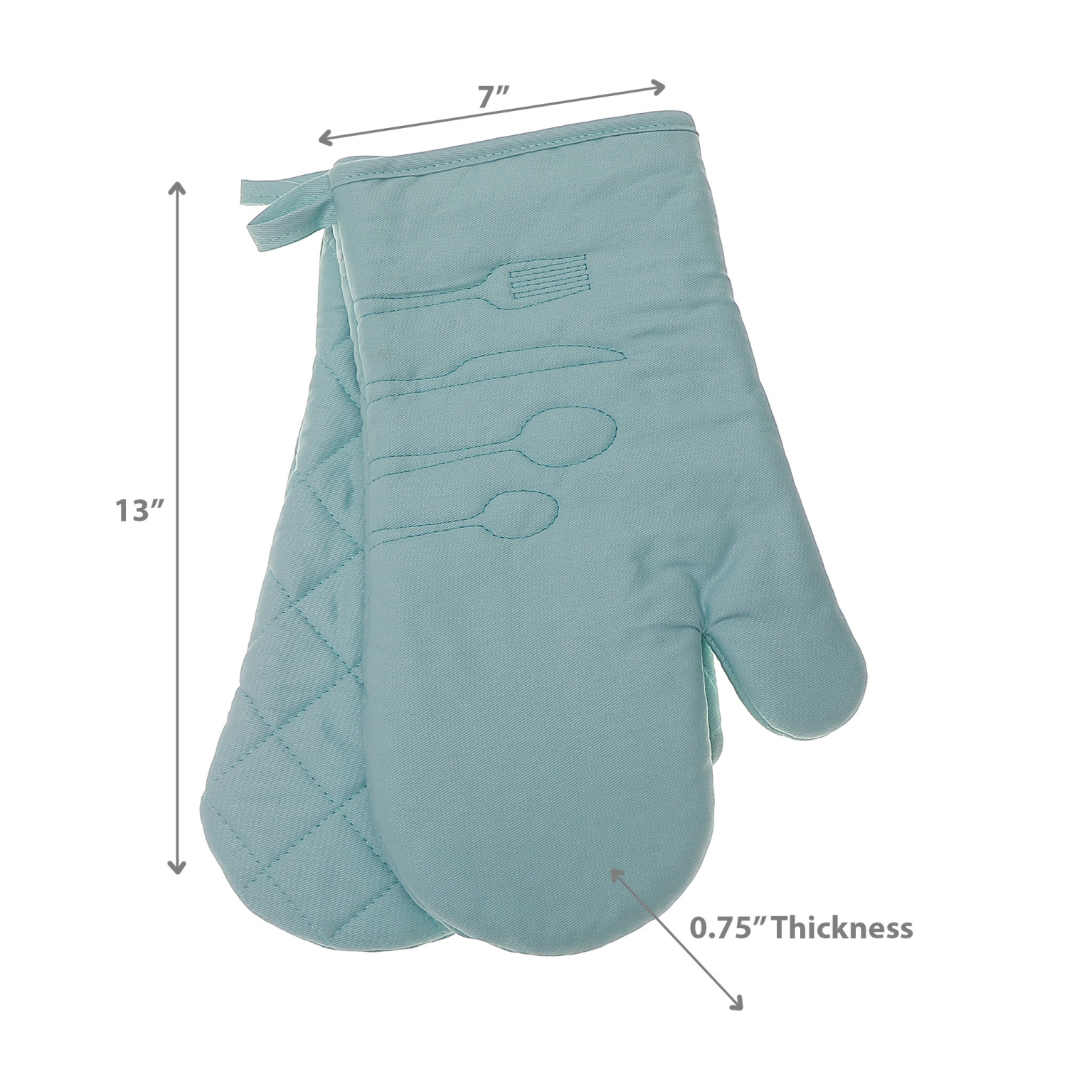 2 gant de cuisine à coutures frontales en ustensile de Maison concepts, bleu