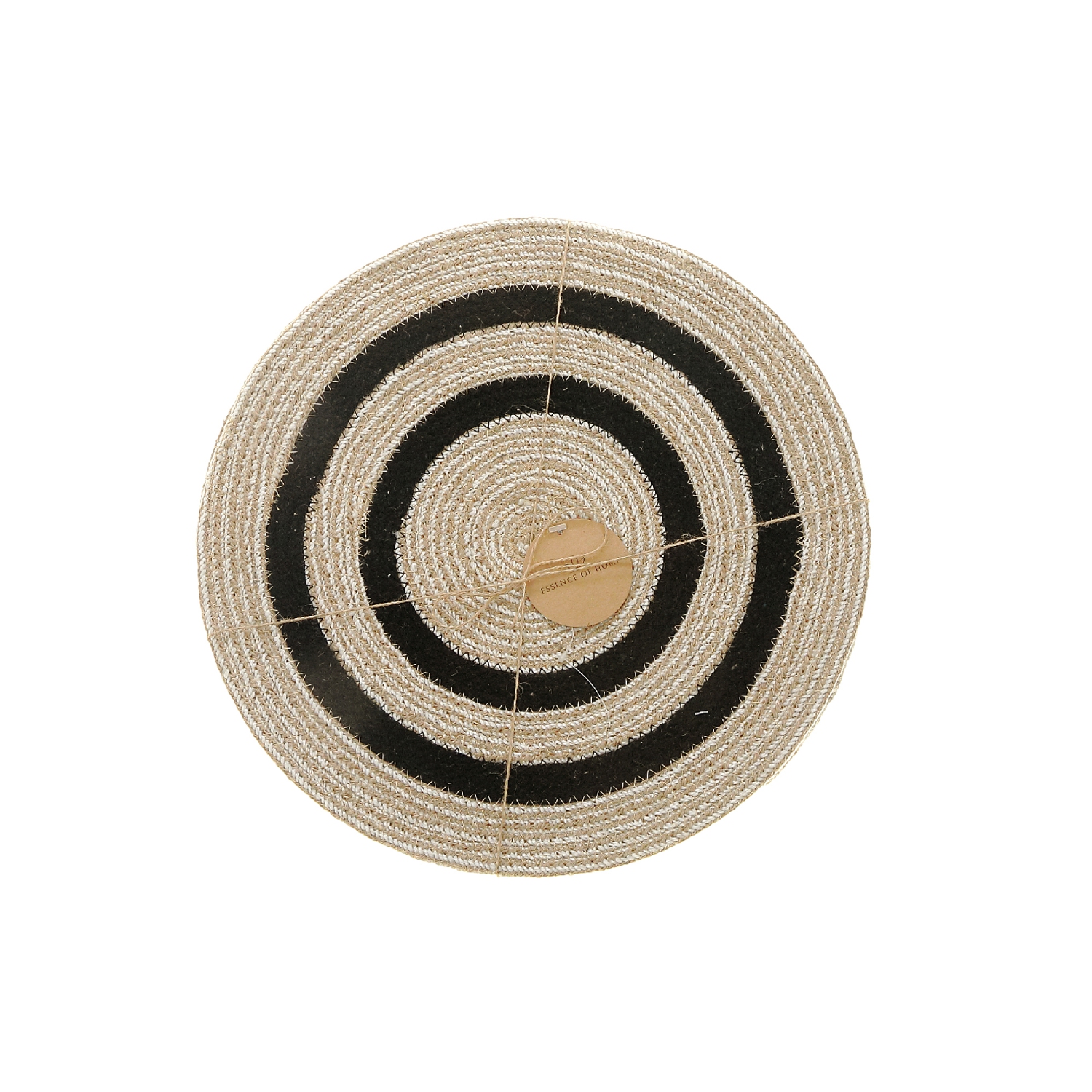 Maison Concepts Line Round Braided Placemat With Black Outer 15 X 15 - Set of 12