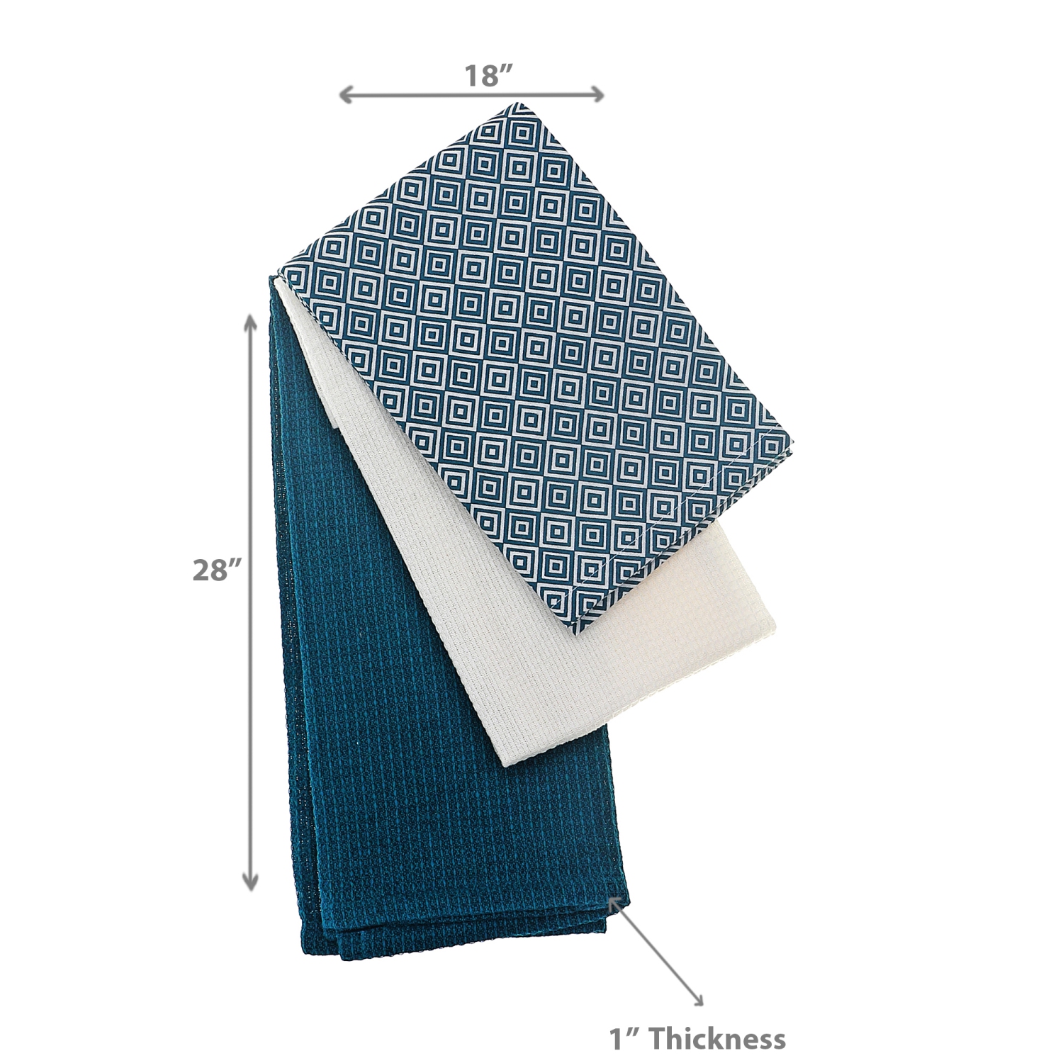 Ensemble de 3 serviettes de cuisine à motif géométrique de Maison concepts