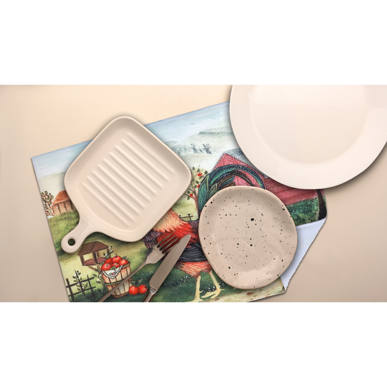 Maison Concepts Microfibre Drying Mat Roosters