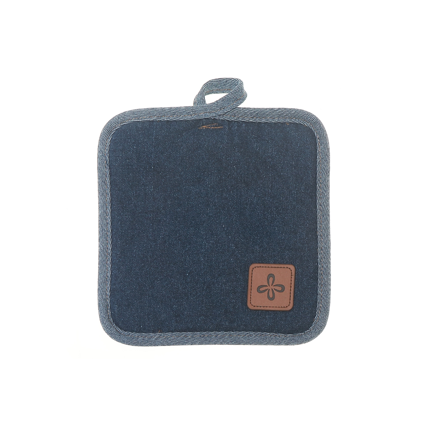 Maison Concepts Denim Pot Holder With Leather Badge - Set of 4