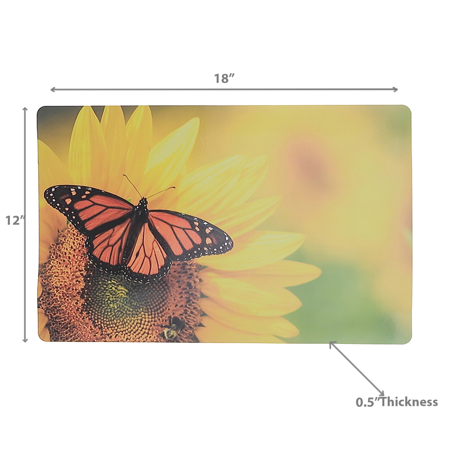 Maison Concepts Plastic Placemat Sunflower Butterfly 12 X 18 - Set of 12