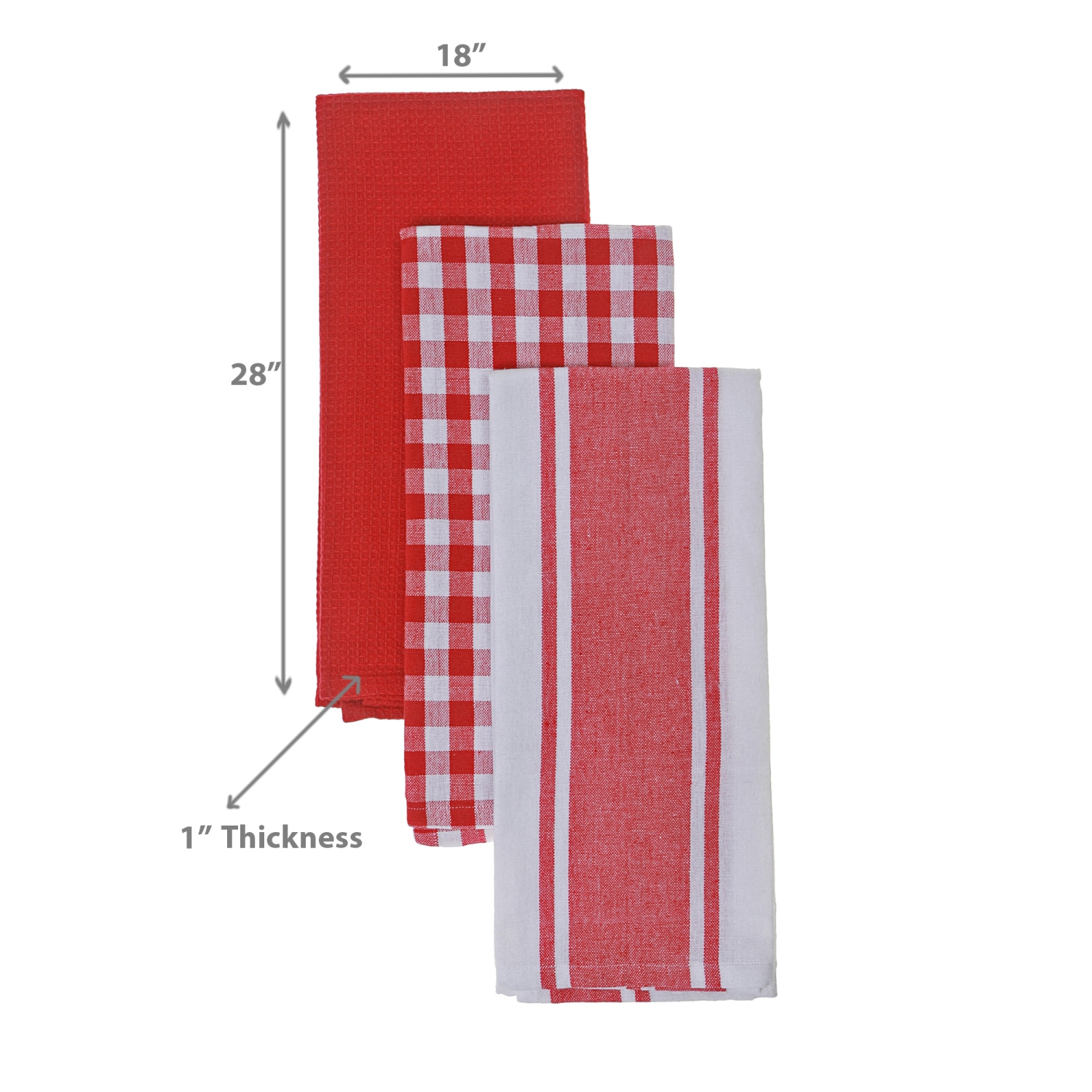 Maison Concepts 3 Pack Kitchen Towel Set Red Plaid