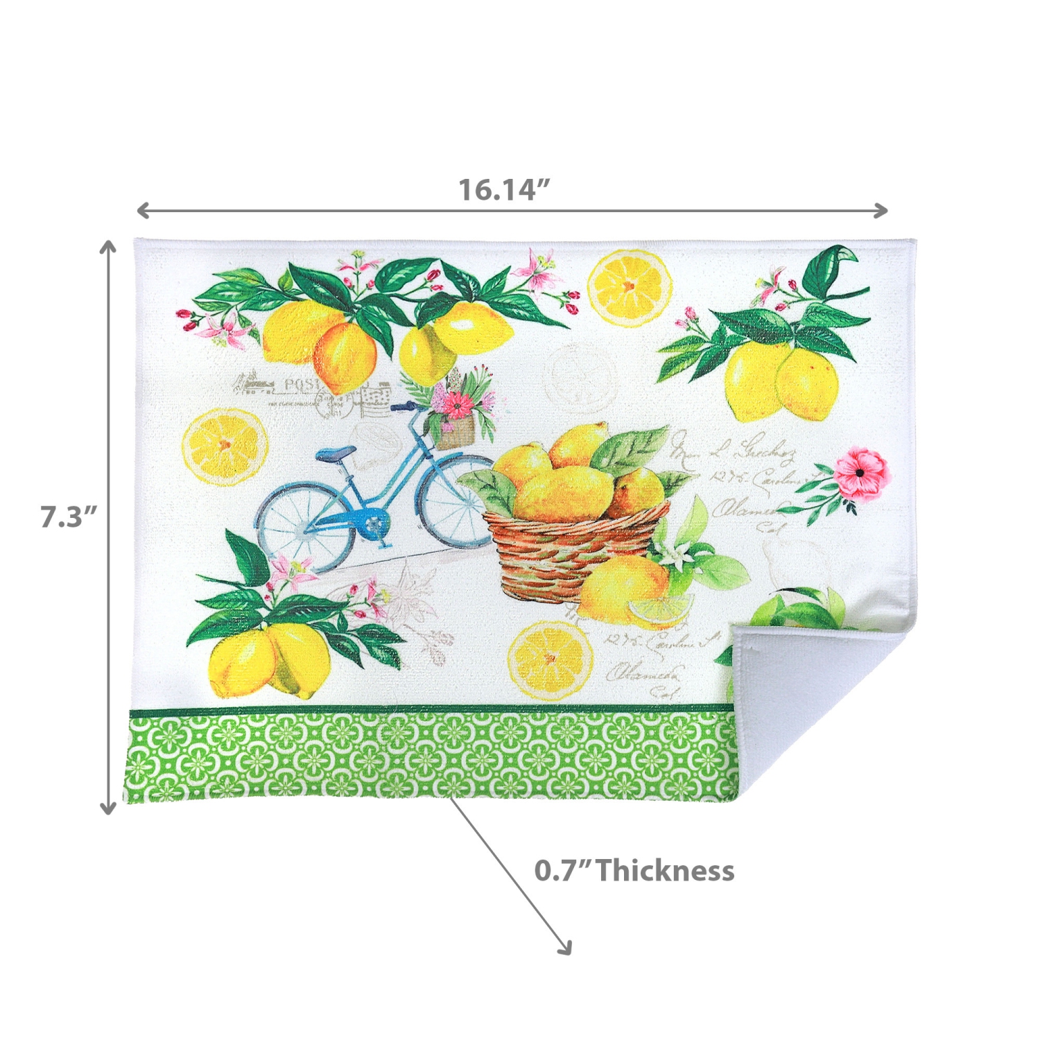 Maison Concepts Microfibre Drying Mat Lemon Fruit