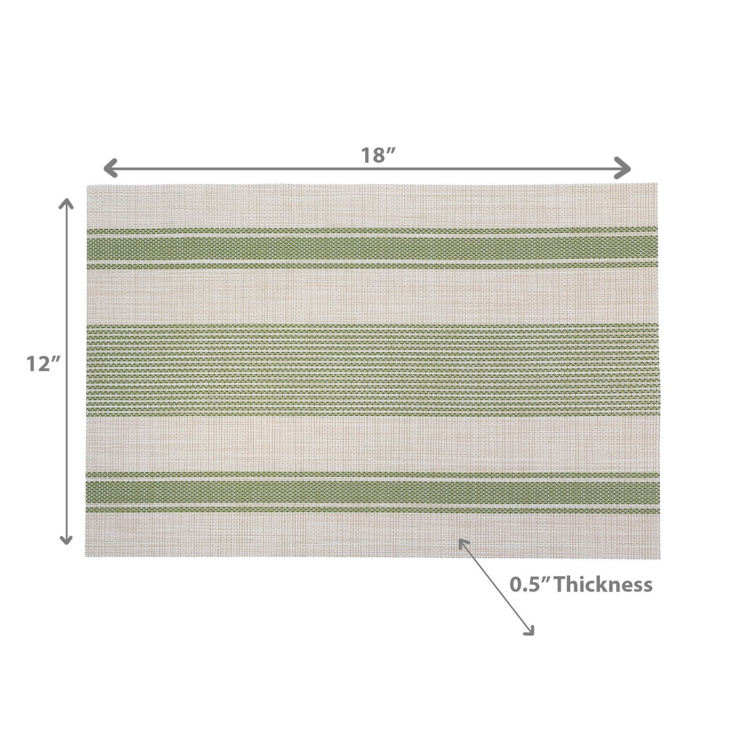 Maison Concepts Vinyl Placemat Bistro Stripe Green 12 X 18 - Set of 12