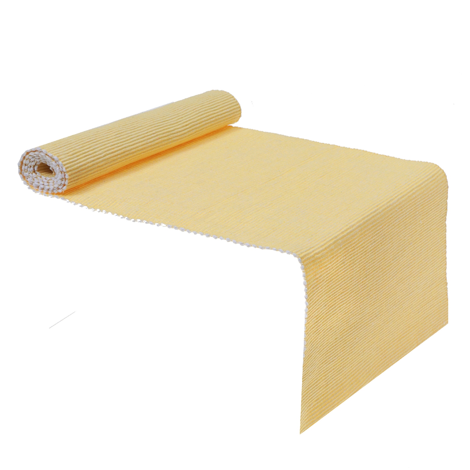 Maison concepts – chemin de table nervuré en chambray beurre 13 x 54 po