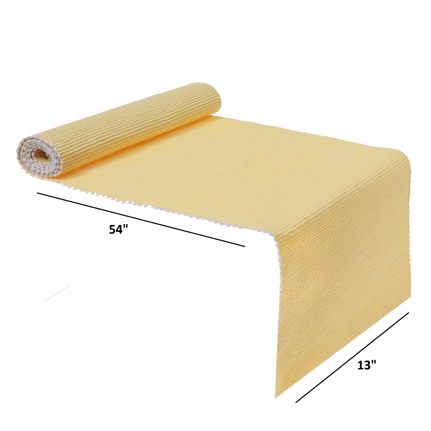 Maison concepts – chemin de table nervuré en chambray beurre 13 x 54 po