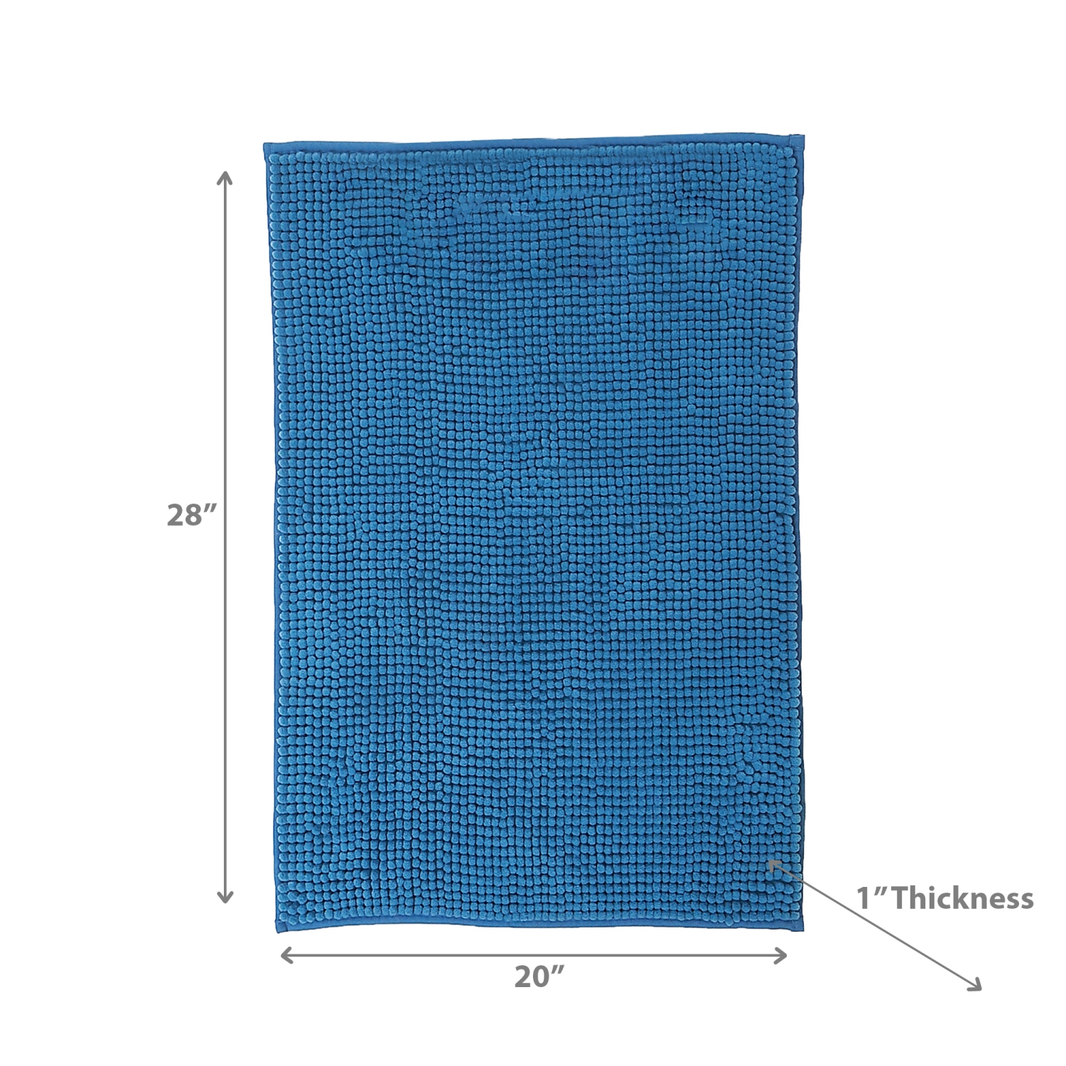 Maison Concepts Solid Color Cheniile Bath Mat 20X28 Blue