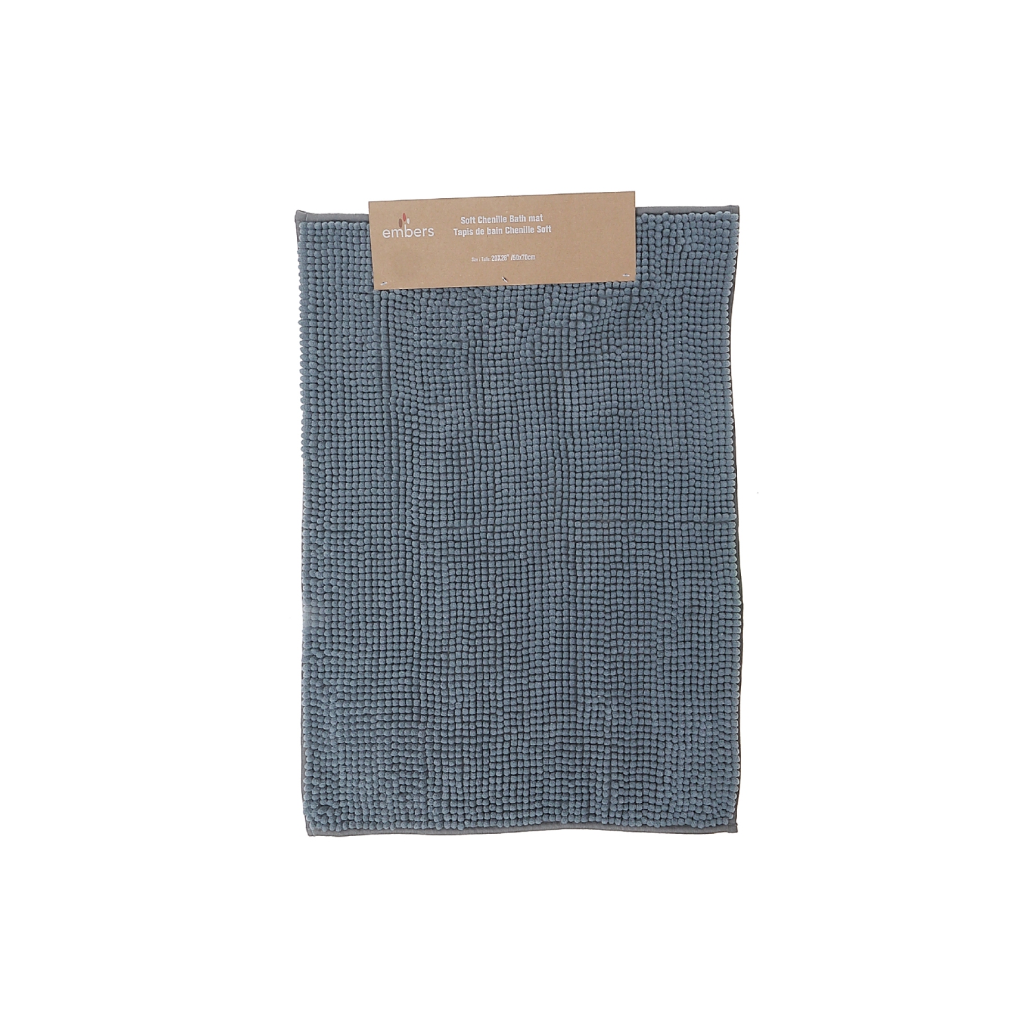 Maison Concepts Solid Color Cheniile Bath Mat 20X28 Gray