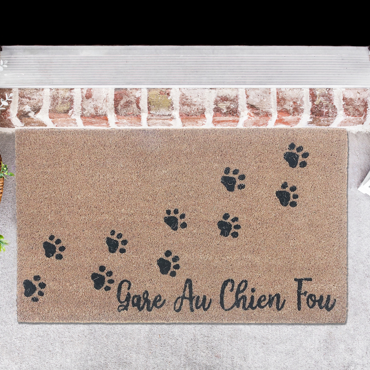 Maison concepts tapis de porte de coco Gare au chien fou Paws 18 X 30
