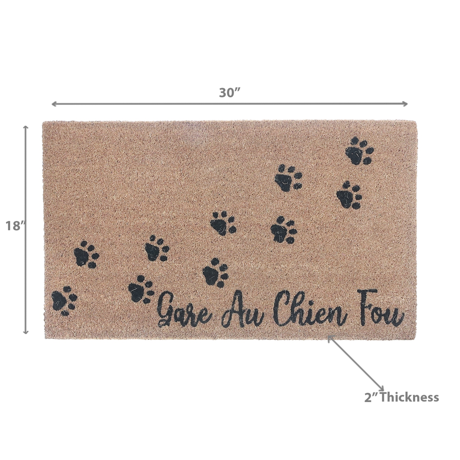 Maison concepts tapis de porte de coco Gare au chien fou Paws 18 X 30