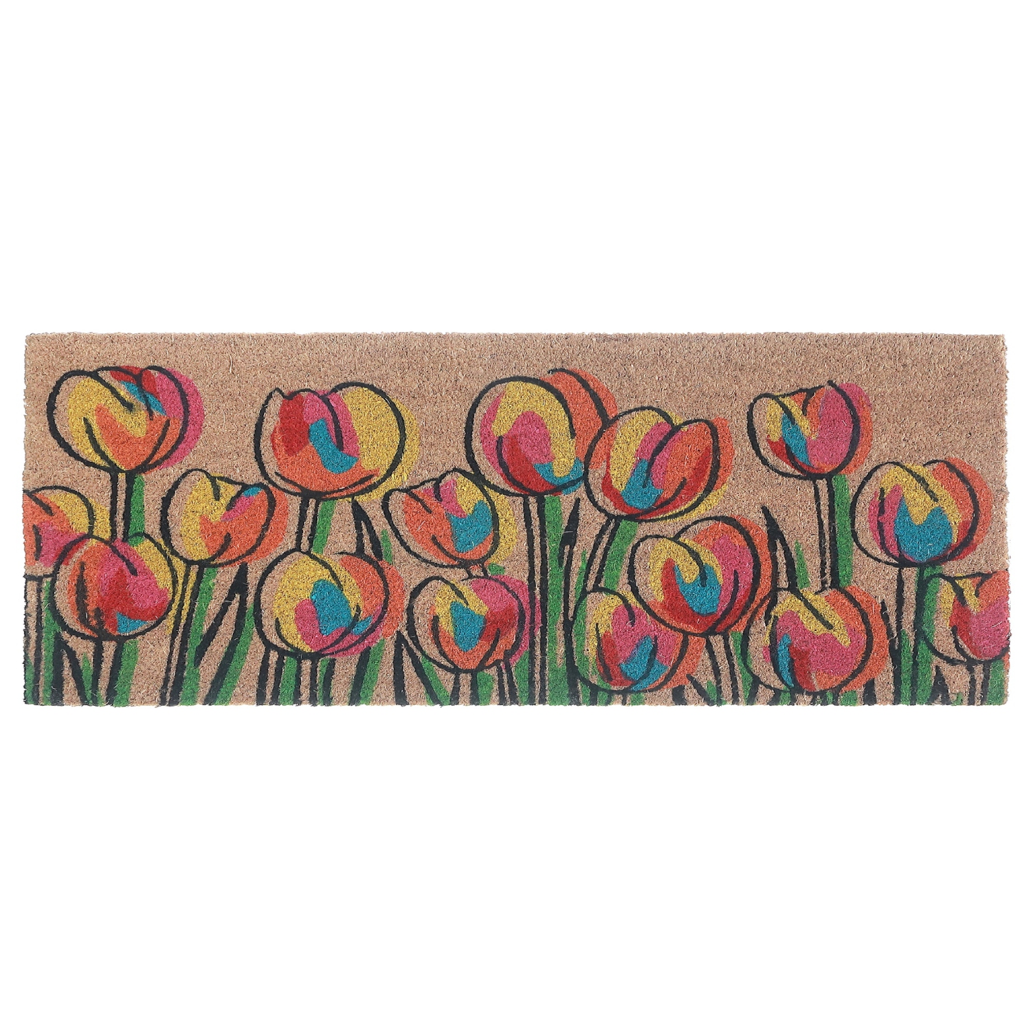 Tapis de porte Coir Tulip de Maison concepts, 10 x 30 po