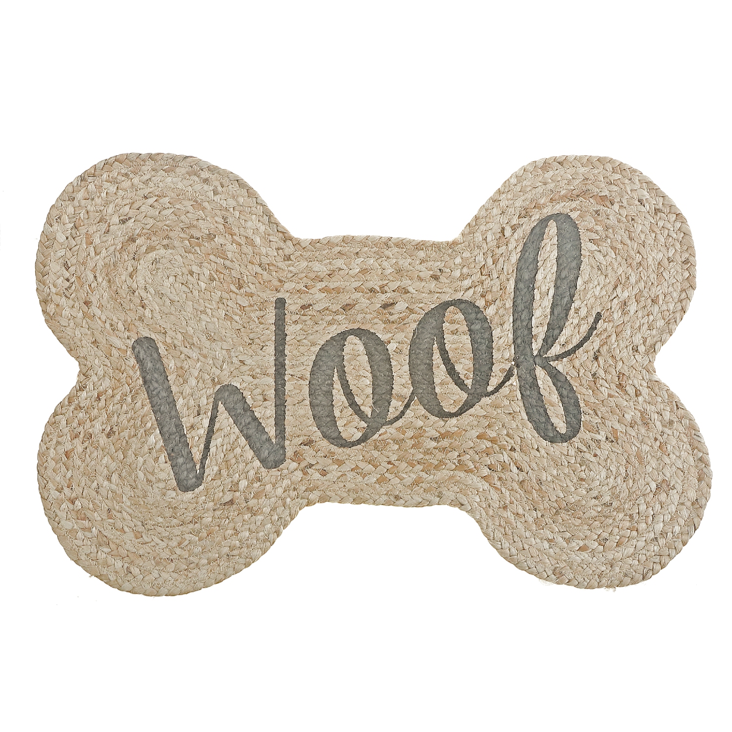 Maison Concepts Braided Jute Bone Shape Pet Mat Woof 15 X 23