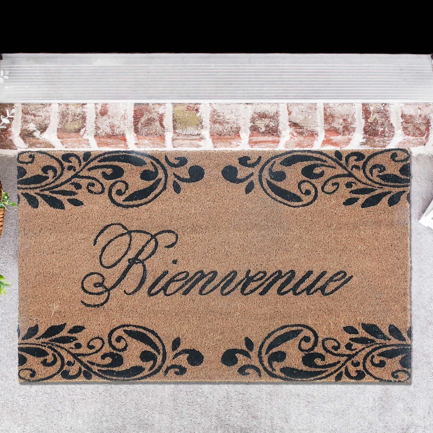 Maison Concepts Coir Door Mat Bienvenue Scroll 18 X 30