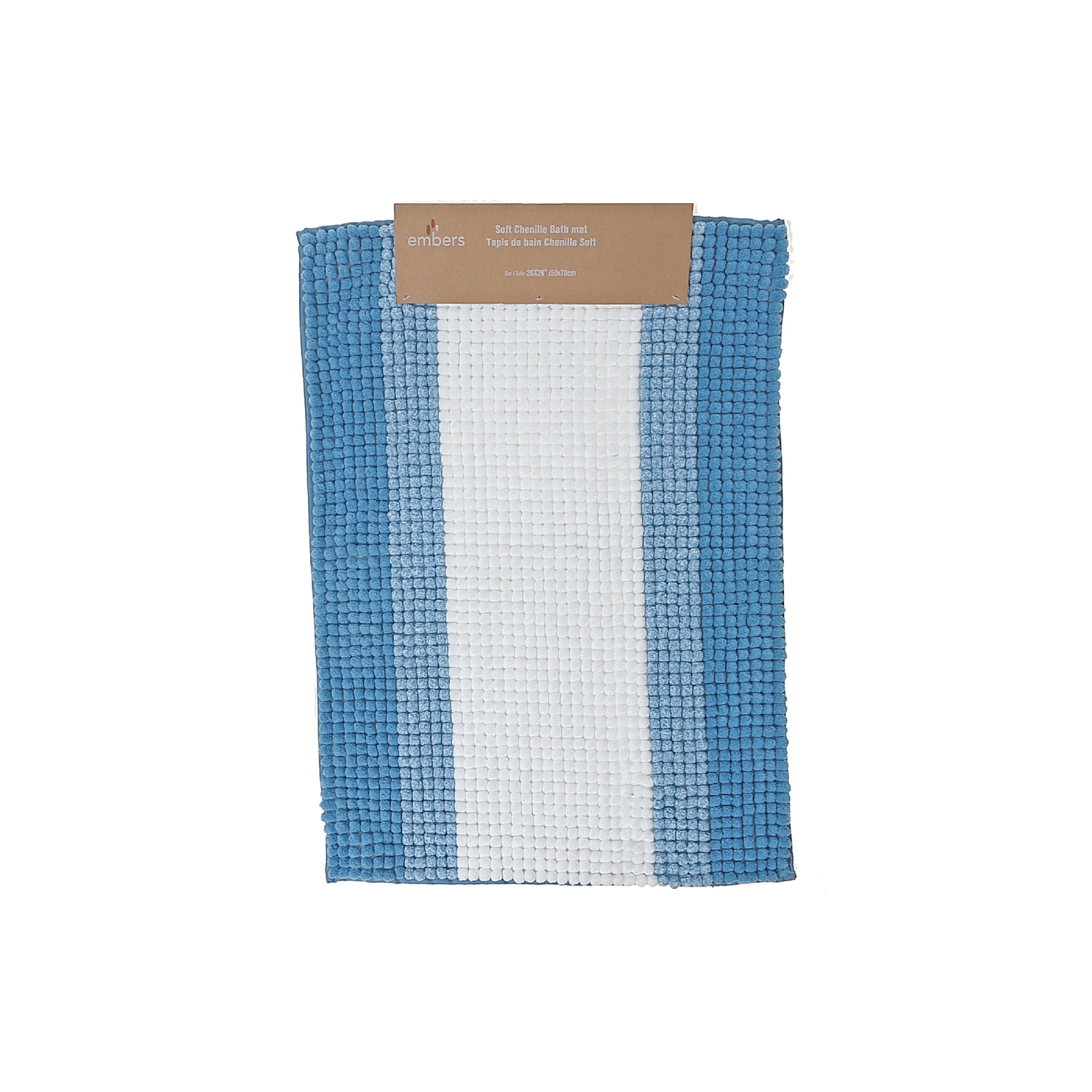 Maison Concepts Stripe Chenille Bath Mat 20X28 Blue