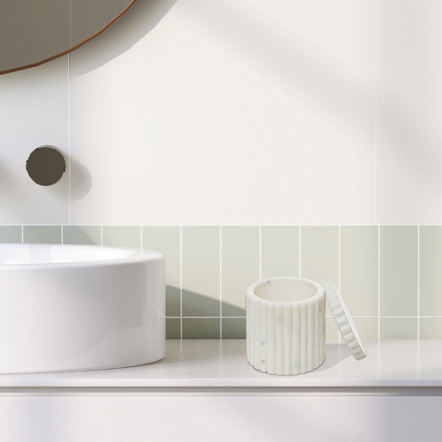 Maison Concepts White Marble Canister