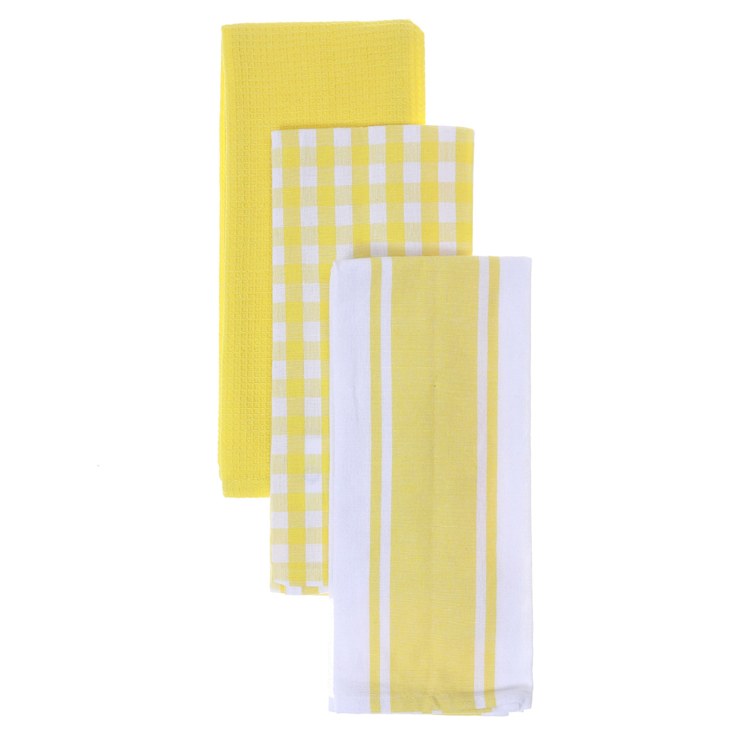 Maison Concepts 3 Pack Dish Cloth Set Yellow Plaid