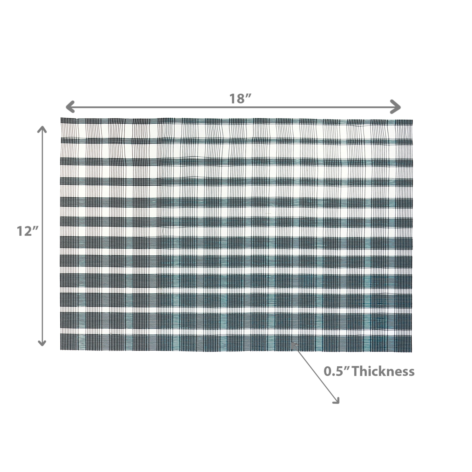 Maison Concepts 4PC Woven Pvc Placemat Basketweave Blue 12 X 18 - Set of 3