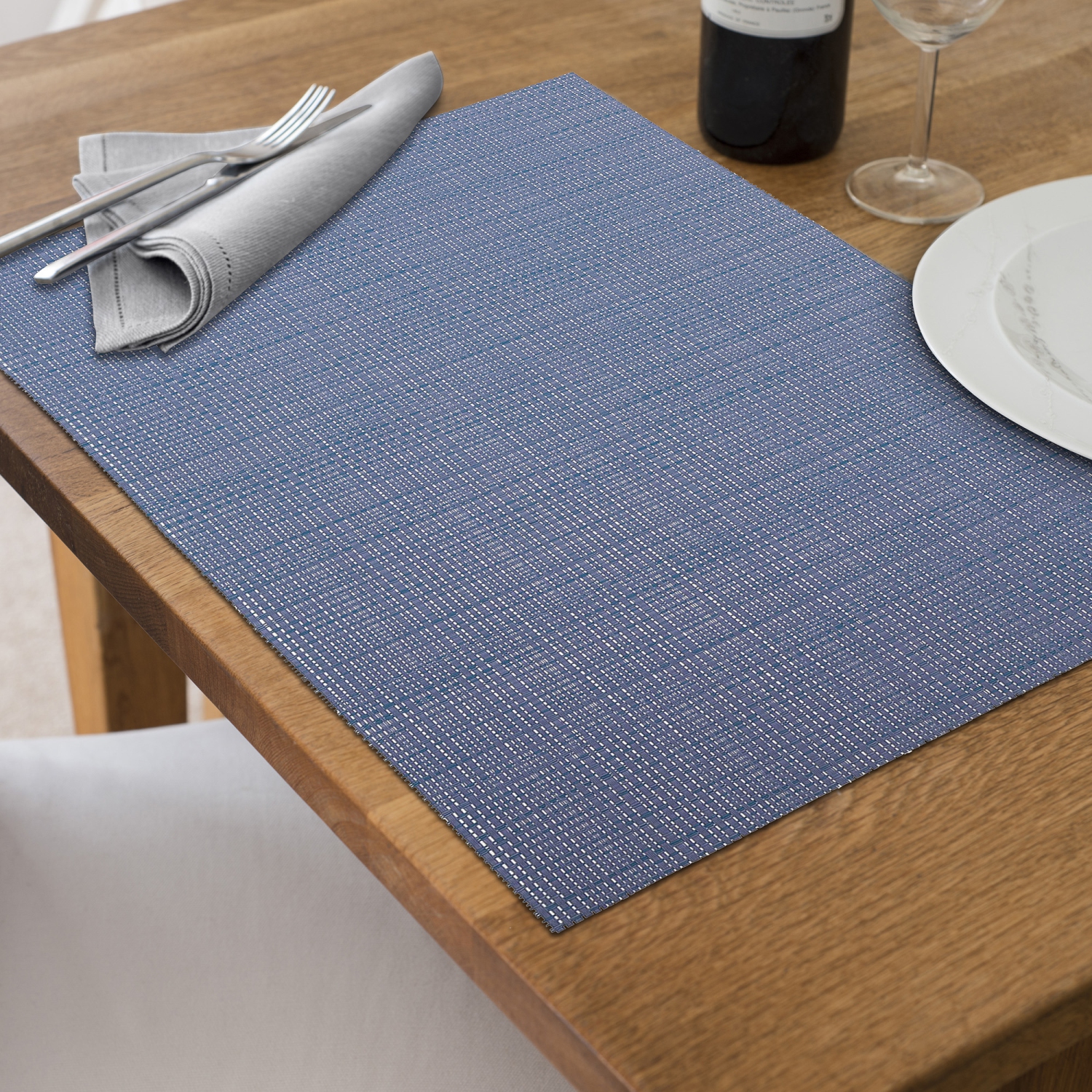 Maison Concepts Vinyl Placemat Linen Perwinkle 12 X 18 - Set of 12