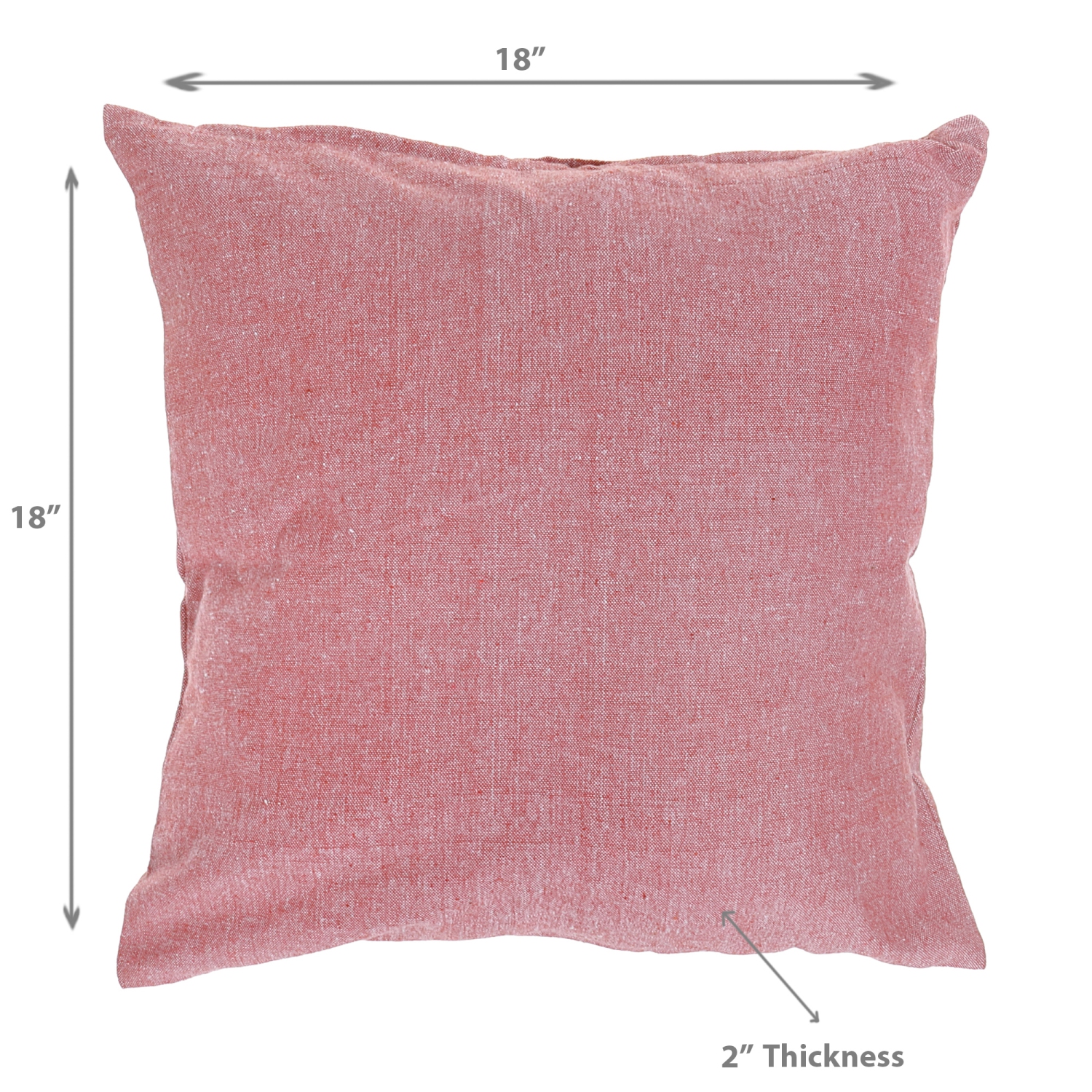 Coussin en chambray avec argile à fermeture à glissière de 18 x 18&nbsp;cm de Maison concepts - Ensemble de 2