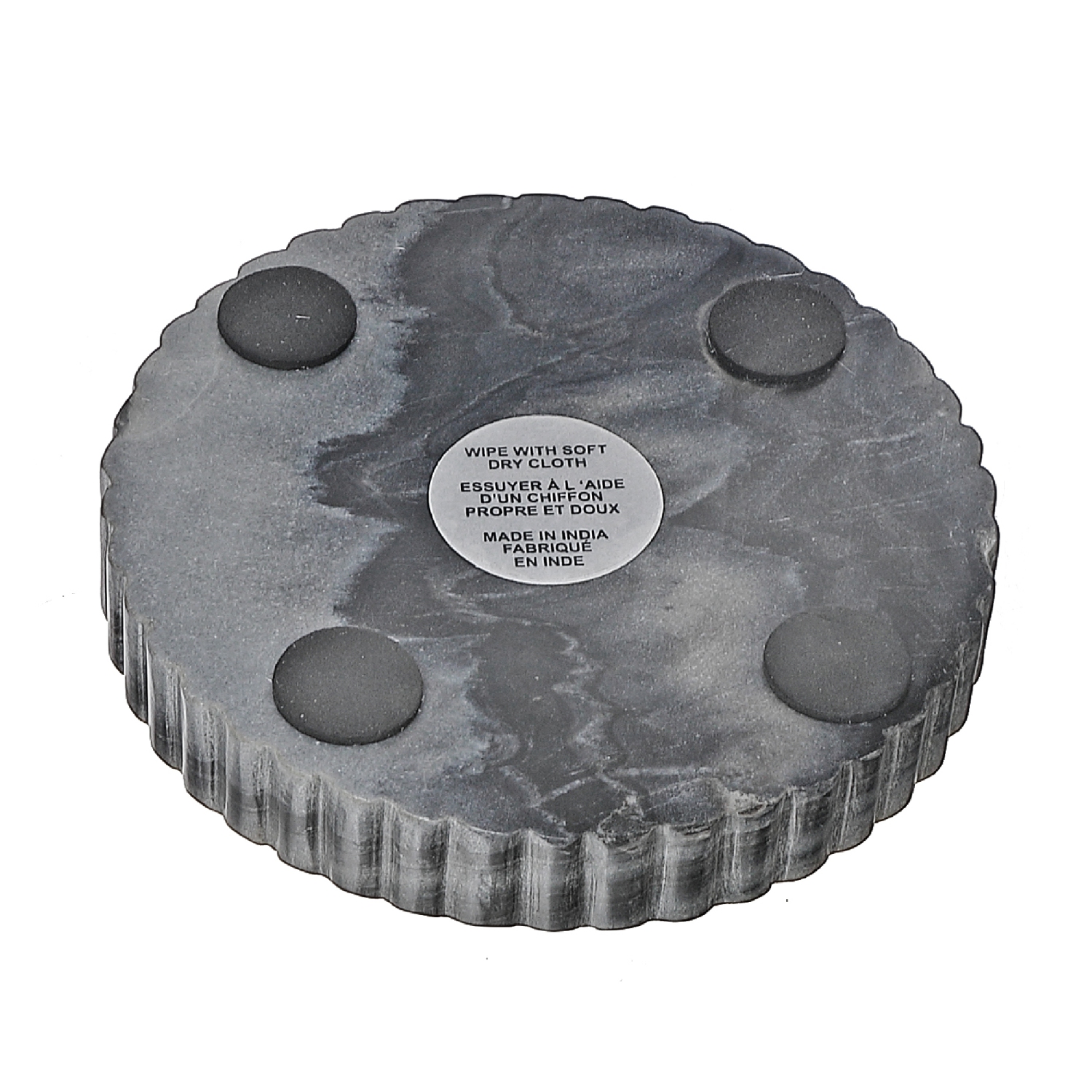 Porte-bougie en verre avec base en marbre gris de Maison concepts